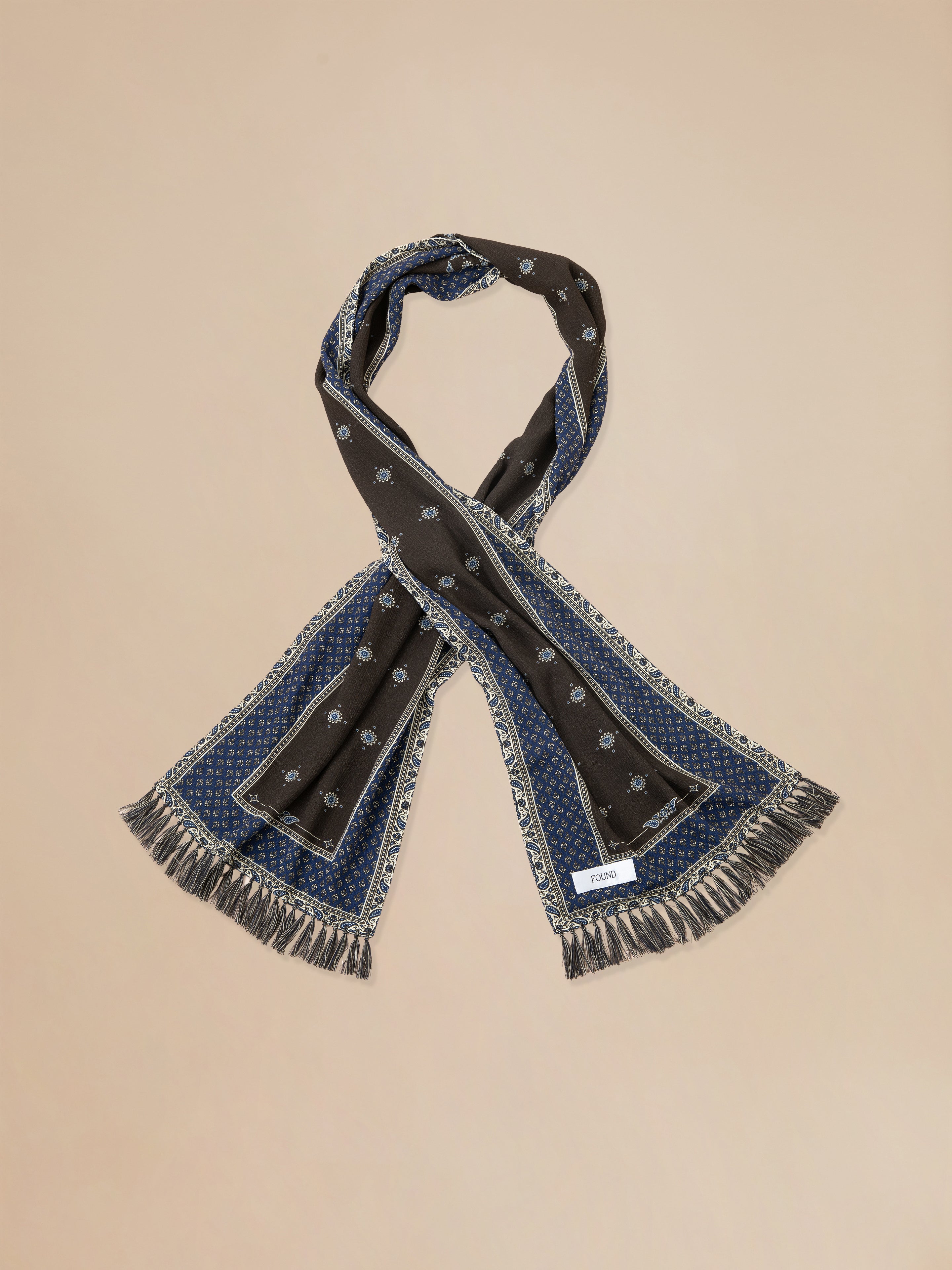 Black Royal Blue Print Scarf | Modern Menswear by yycbvcnbmmnbm