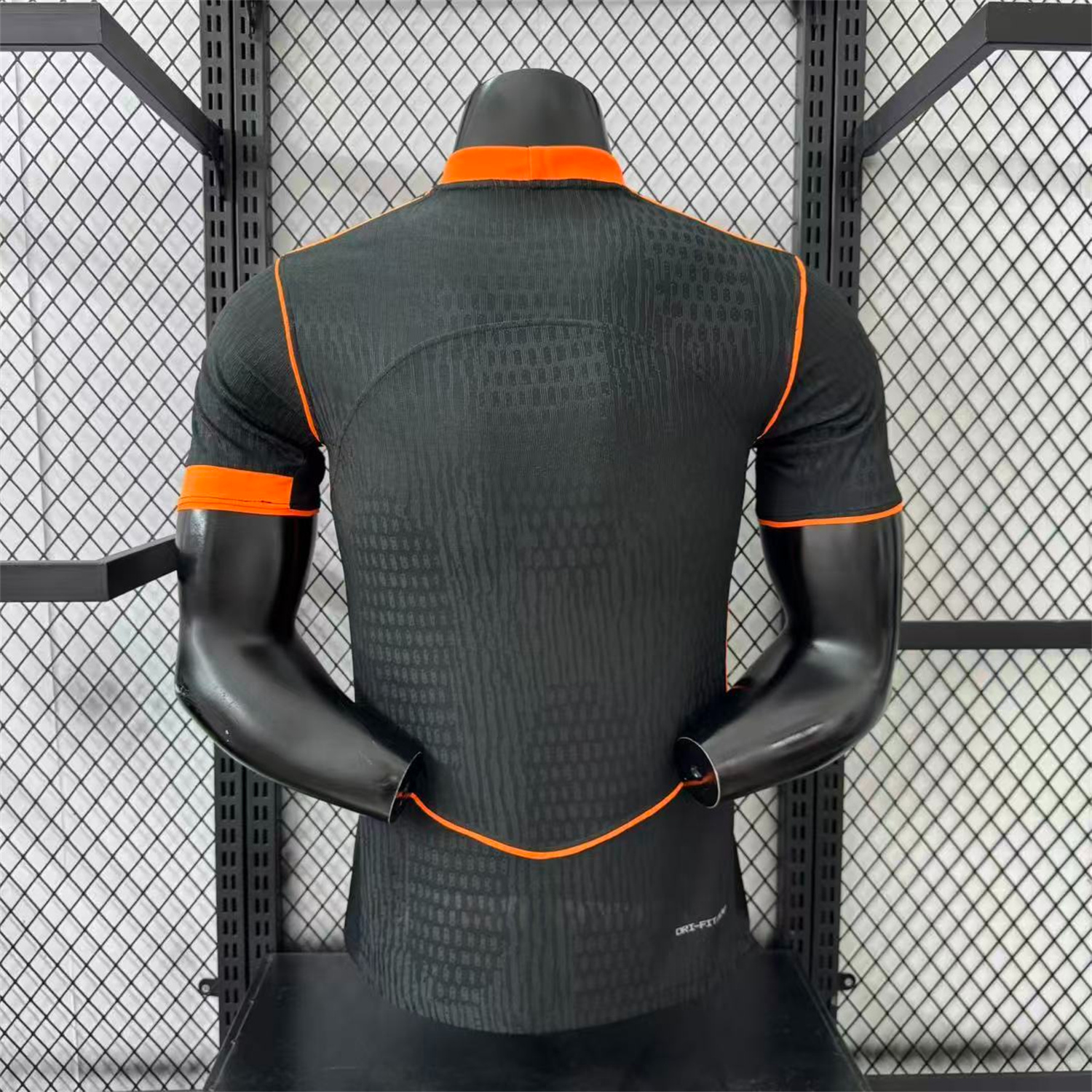 AlphaJersey-Corinthians 25-26 Third Orange Lines Black Jersey - Player Version