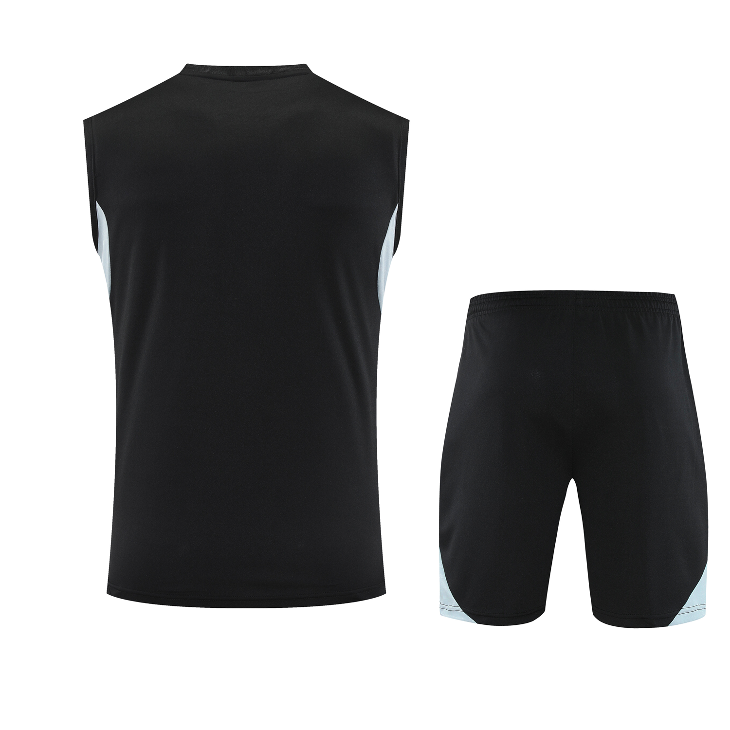 AlphaJersey-Real Madrid 25-26 Vest Training Set - Black And Light Grey Vest & Black Shorts