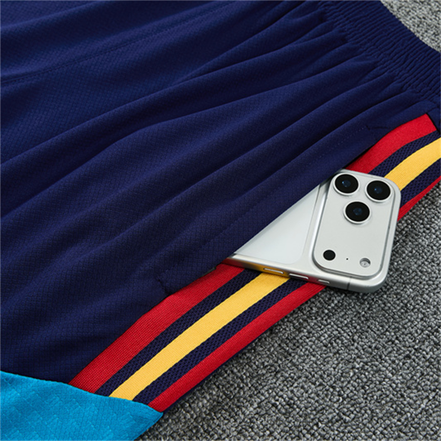 AlphaJersey-Spain 2026 Kids Short-Sleeve Training Set - Royal Blue And Yellow Top & Royal Blue Shorts