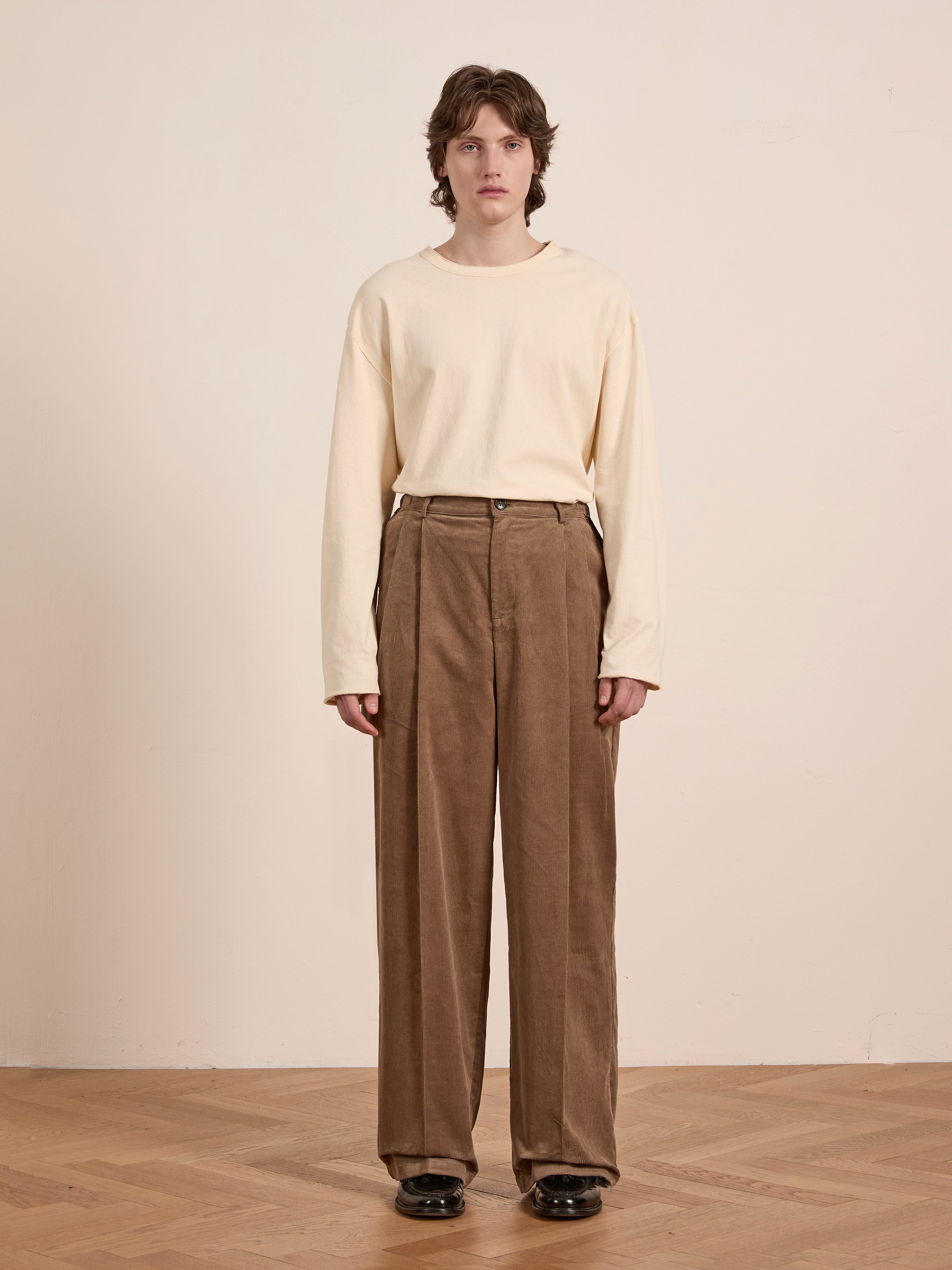 Corduroy Pleated Trousers | Modern Menswear by yycbvcnbmmnbm