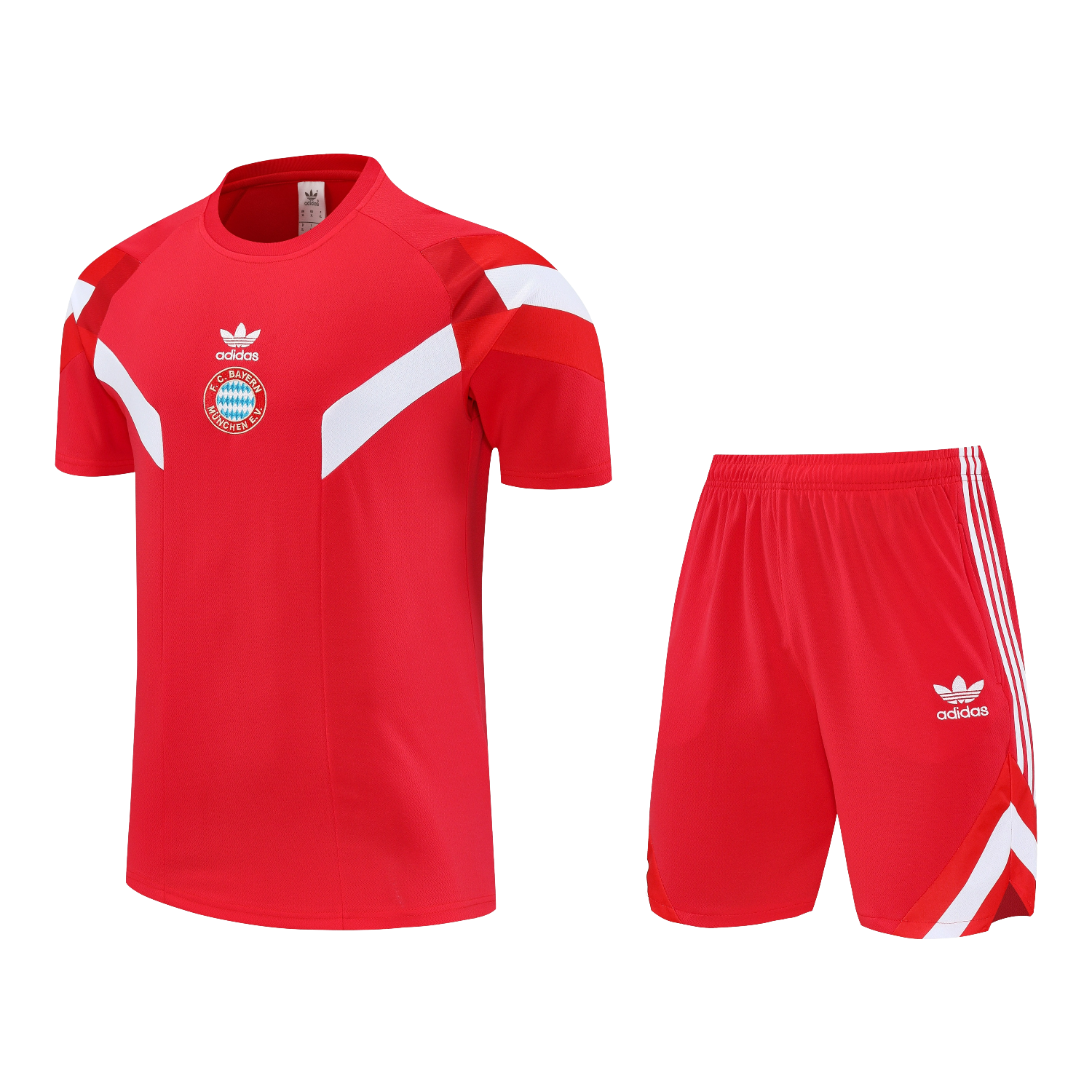AlphaJersey-Bayern Munich 25-26 Short-Sleeve Training Set - Red Top & Red Shorts