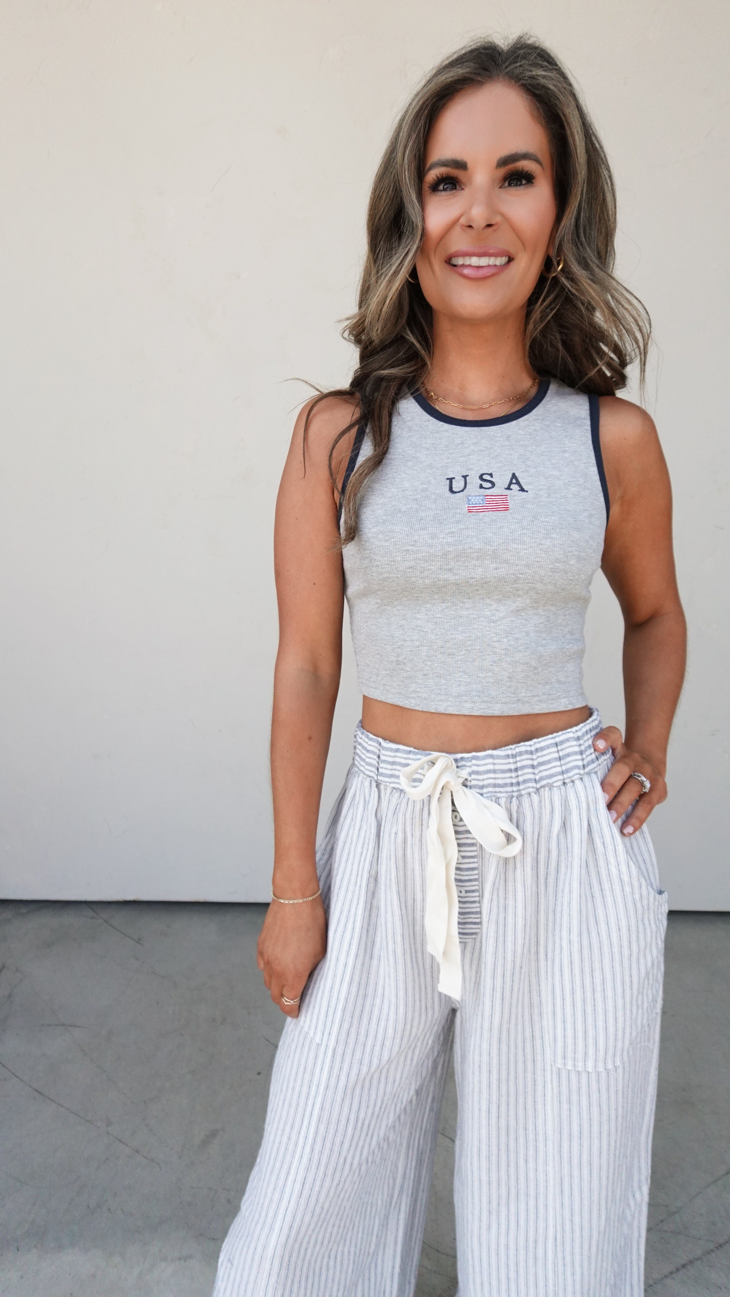 Gray USA Tank | Elegant Women's Fashion by coolavocek
