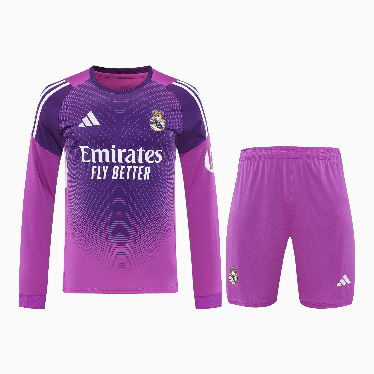 AlphaJersey-Real Madrid 25-26 Longt-Sleeve Training Set - Purple Top & Purple Shorts