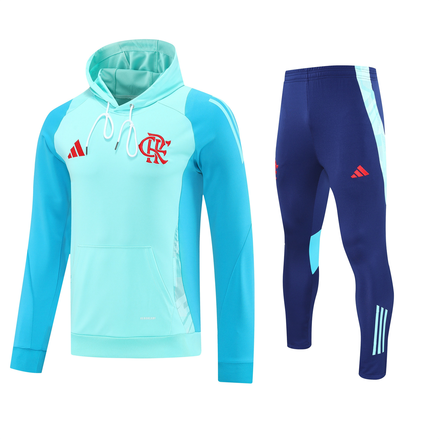 AlphaJersey-Flamengo 25-26 Traning Hoodie Set - Light Blue With Royal Blue