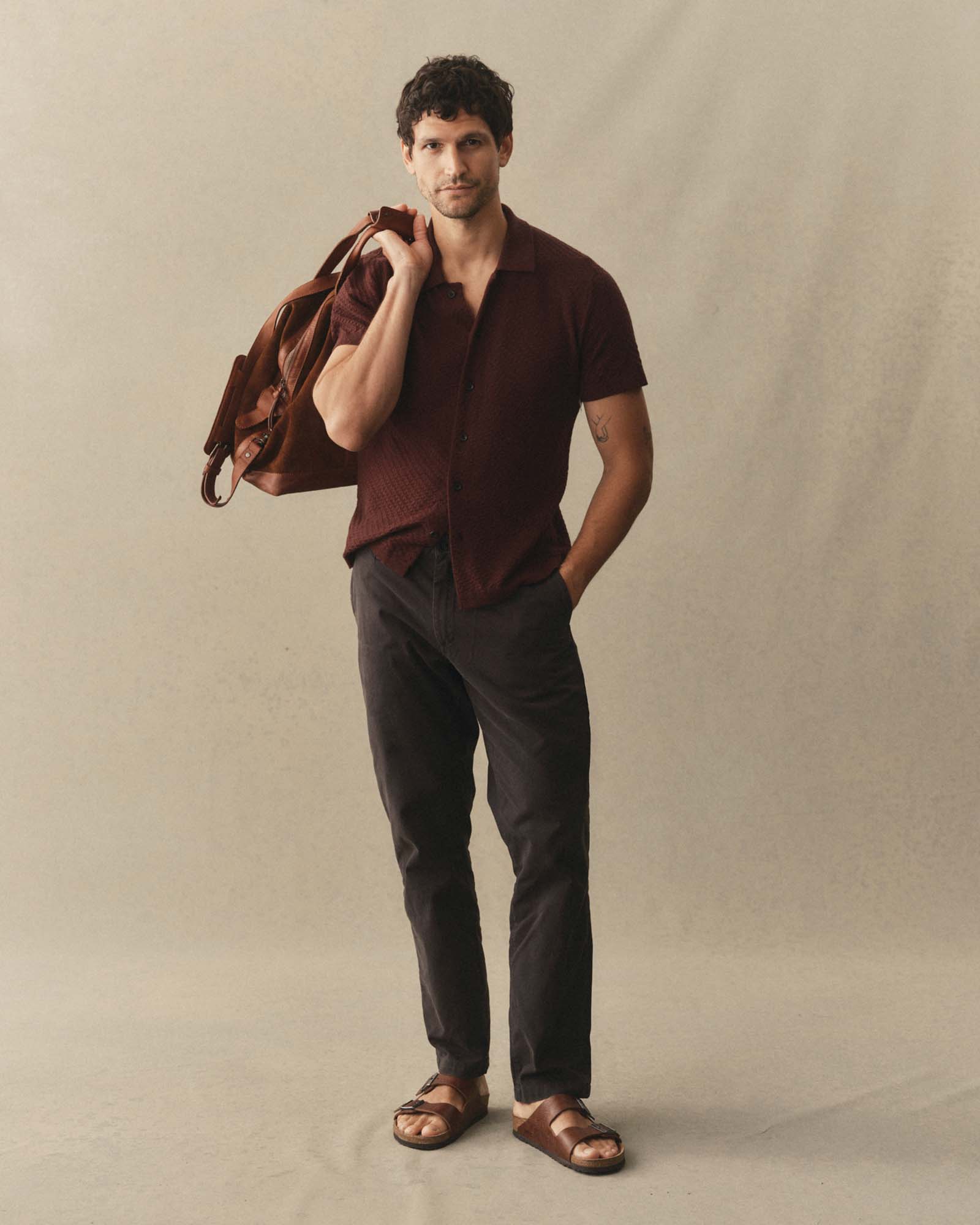 The Arlo Sweater Polo in Burgundy Texture Knit | Modern Menswear by yycbvcnbmmnbm