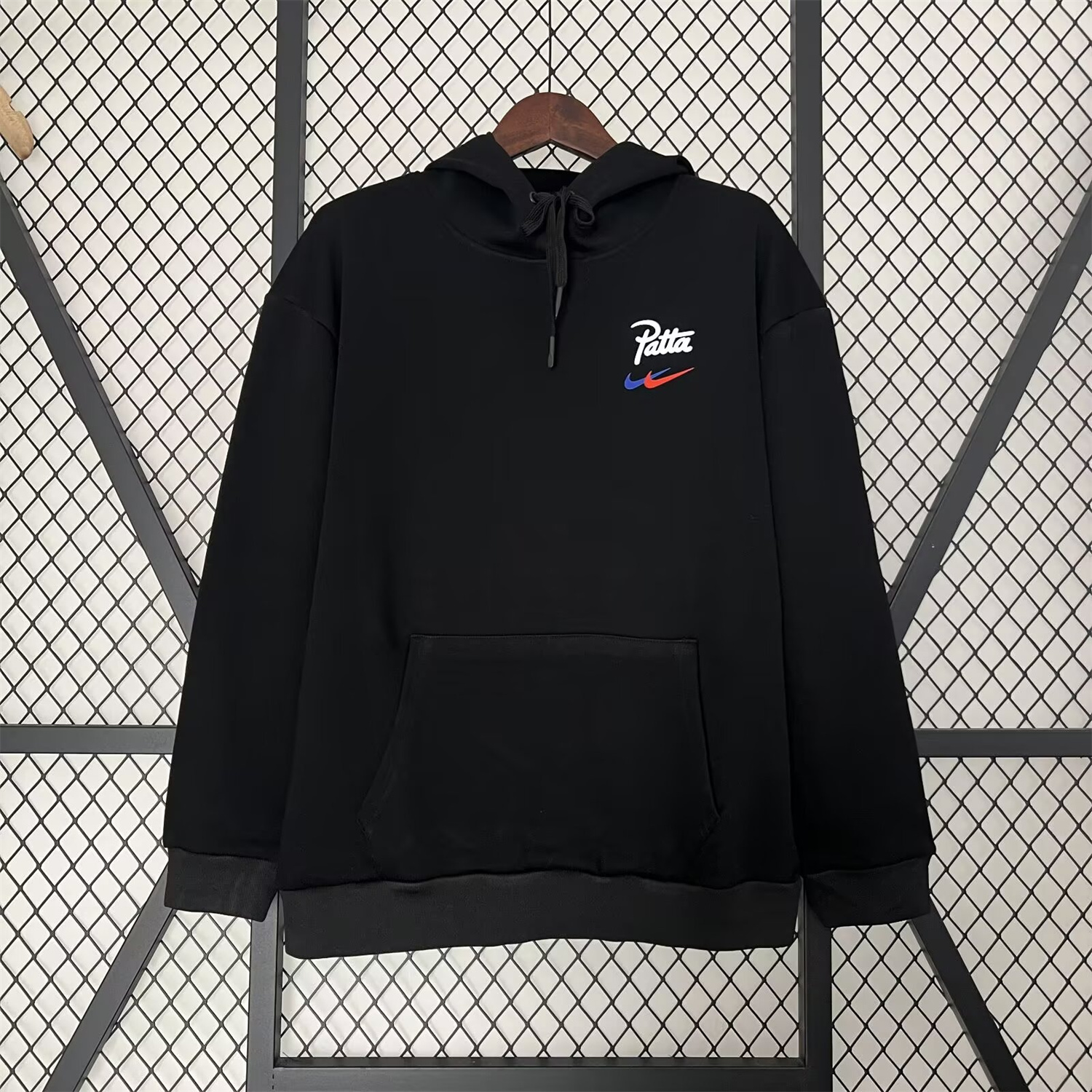 AlphaJersey-Barcelona x Patta 25-26 Black Unisex Pullover Hoodie