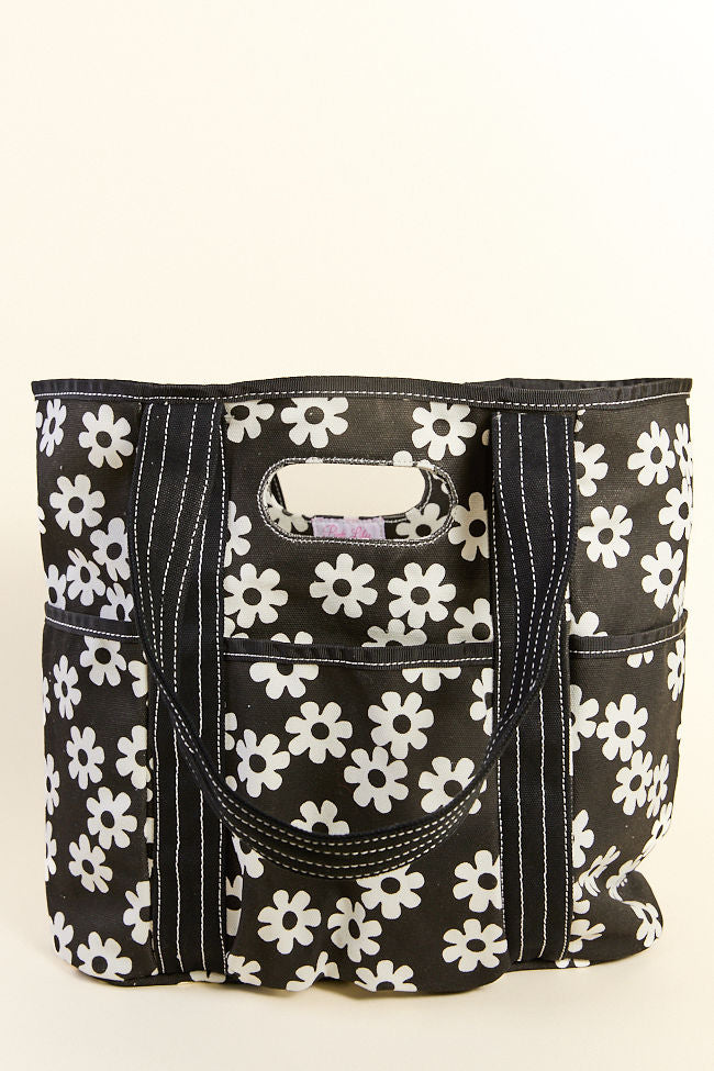 Daisy Daydreams Black Canvas Tote DOORBUSTER | Elegant Women's Fashion by coolavocek