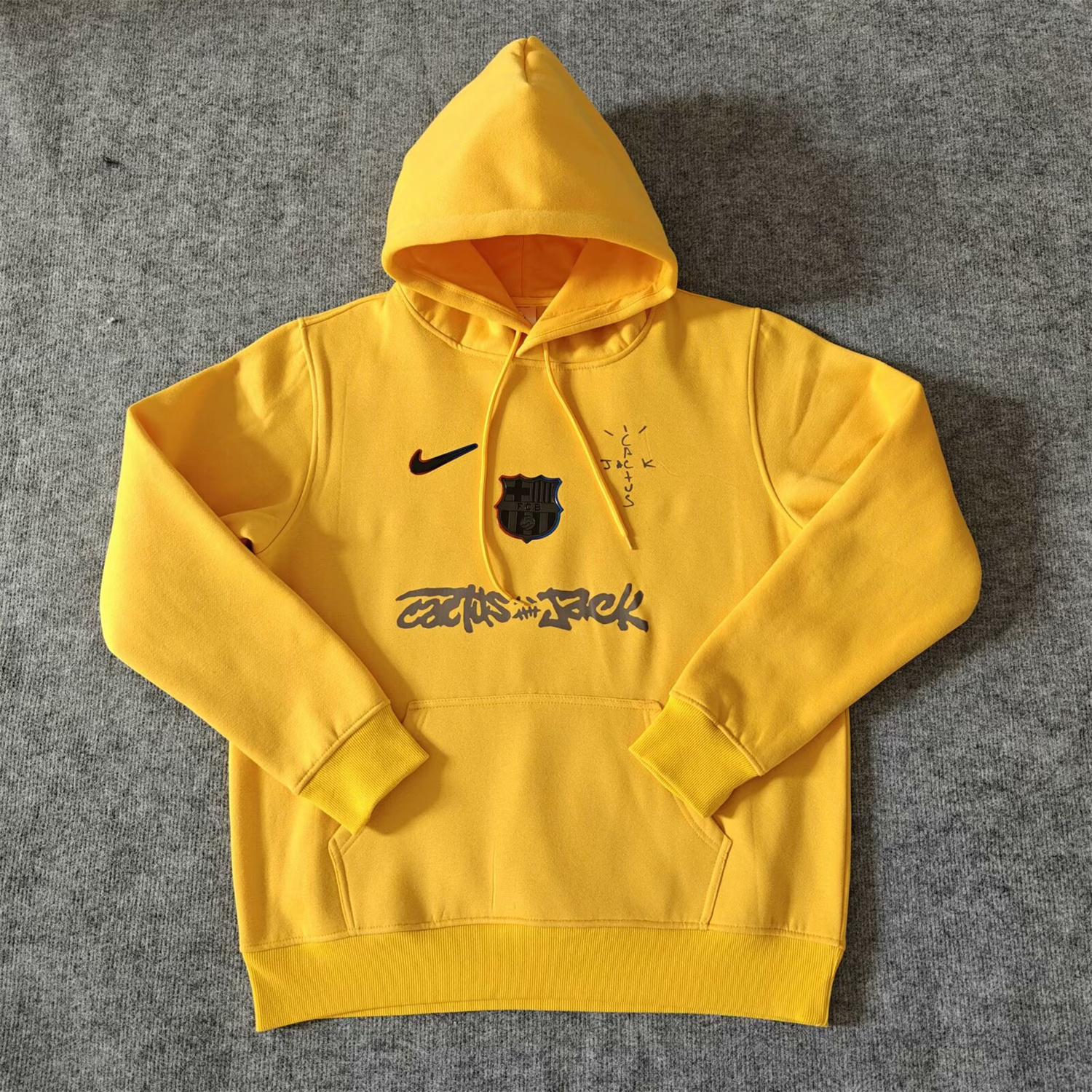 AlphaJersey-Barcelona x Travis Scott Team Logo Centered Unisex Pullover Hoodie