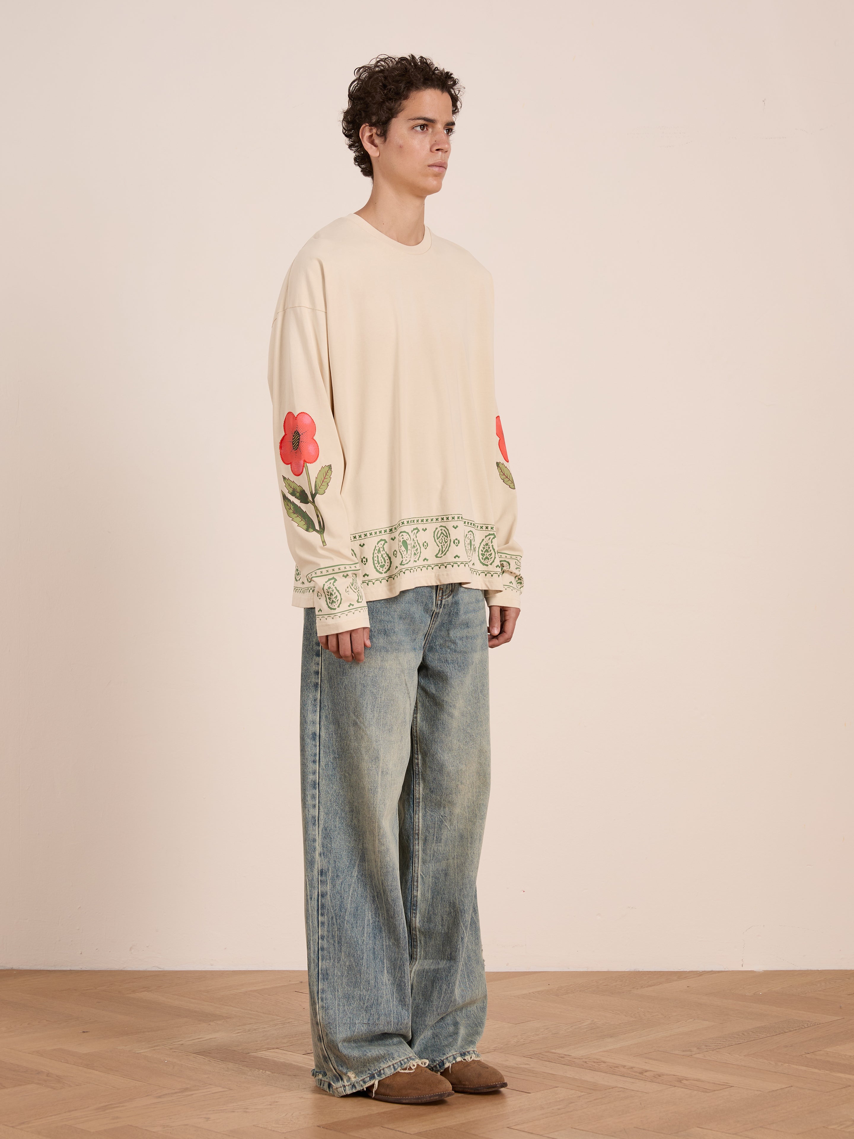 Garden Bloom Embroidered LS Tee | Modern Menswear by yycbvcnbmmnbm