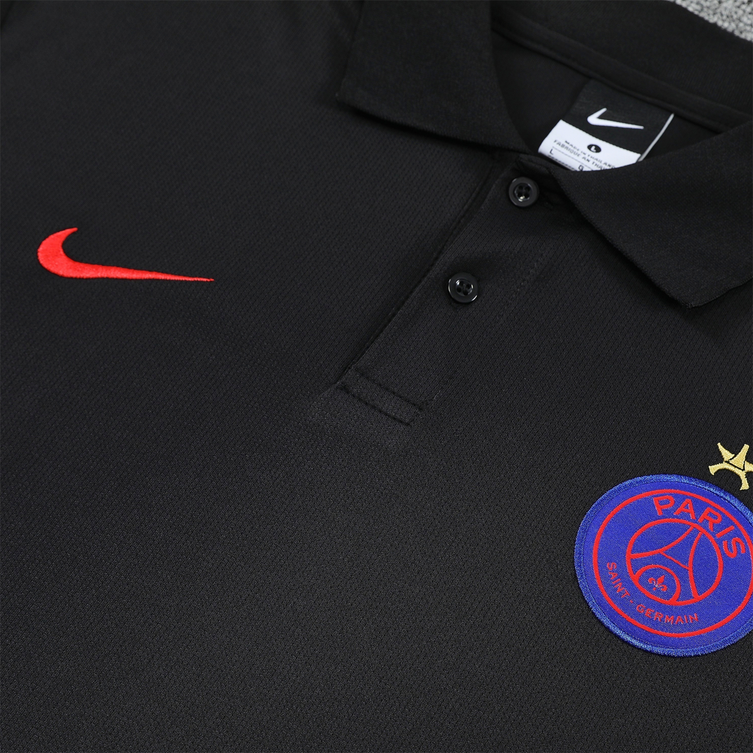 AlphaJersey-Paris Saint-Germain PSG 25-26 POLO Short-Sleeve Training Set - Black Top and Pants