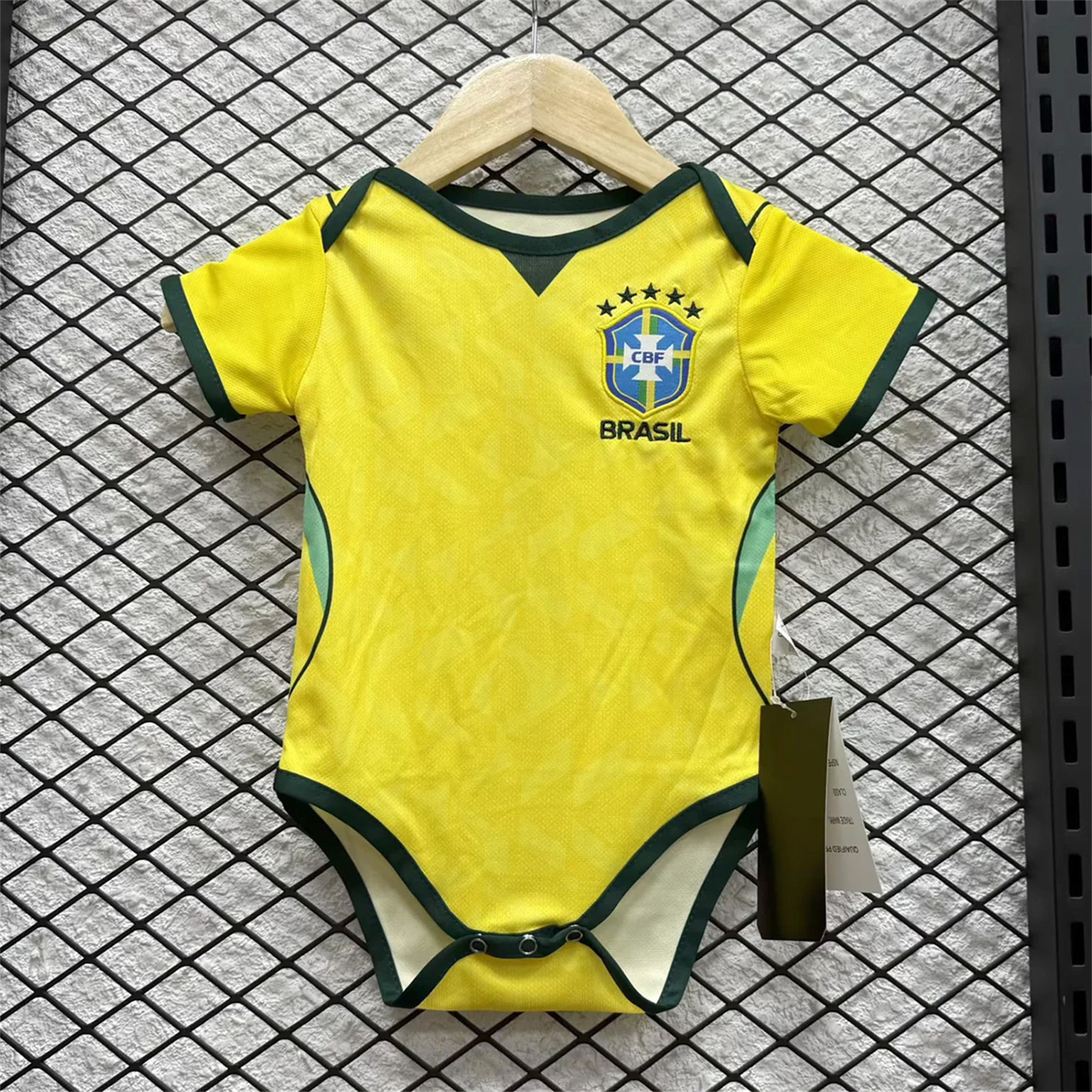 AlphaJersey-Brazil 2026 Home Baby Crawling Suit