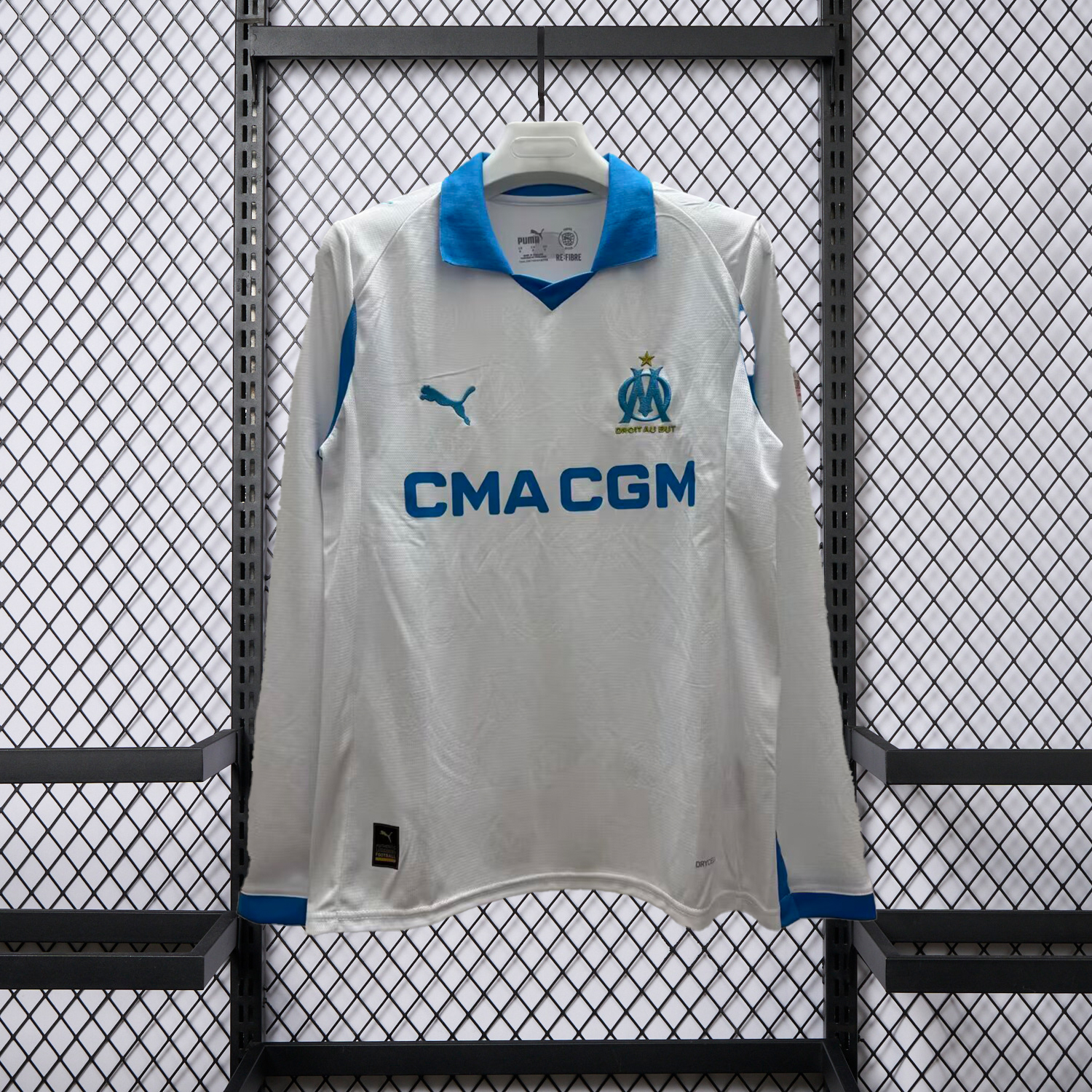 AlphaJersey-Marseille 25-26 Home Long Sleeves Jersey - Fans Version