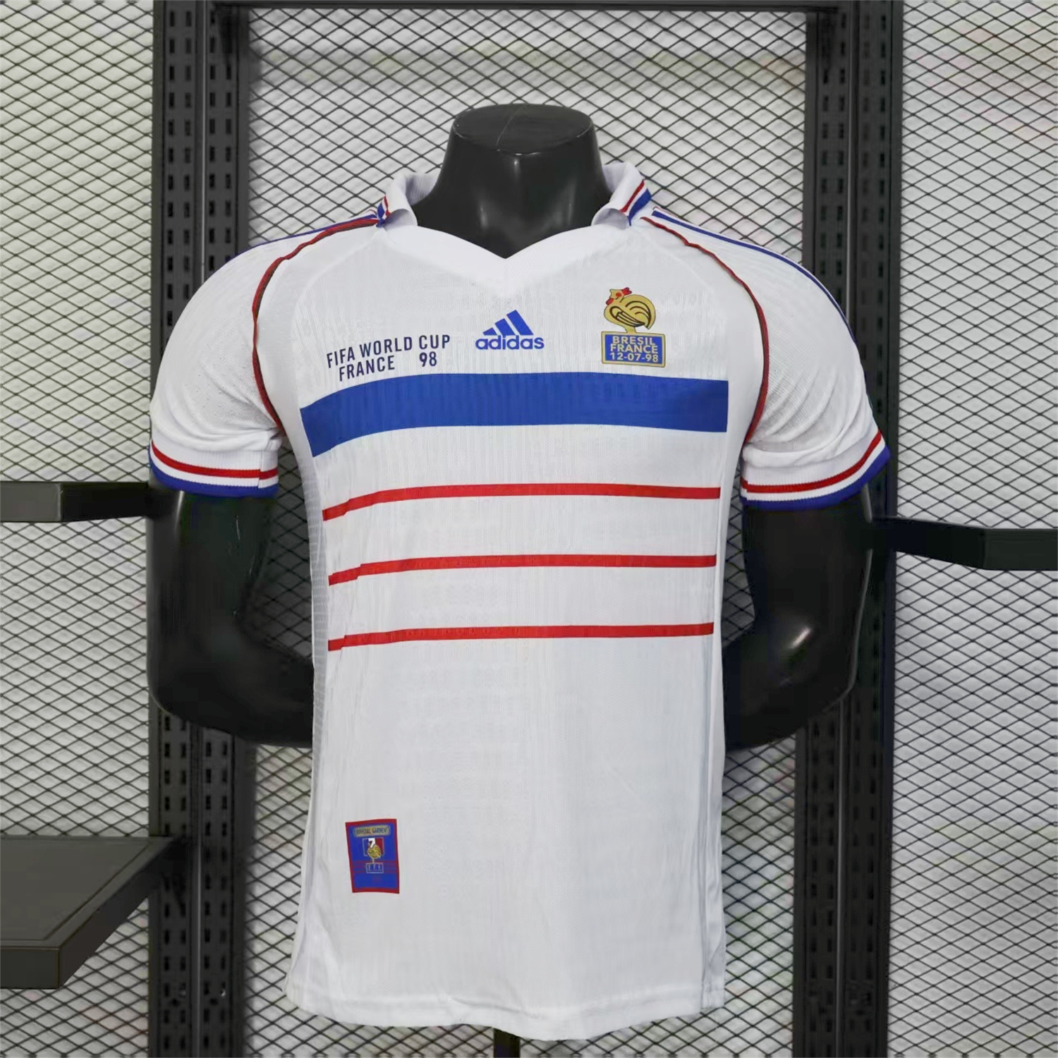 AlphaJersey-Retro France 1998 Away White Jersey - Player Version