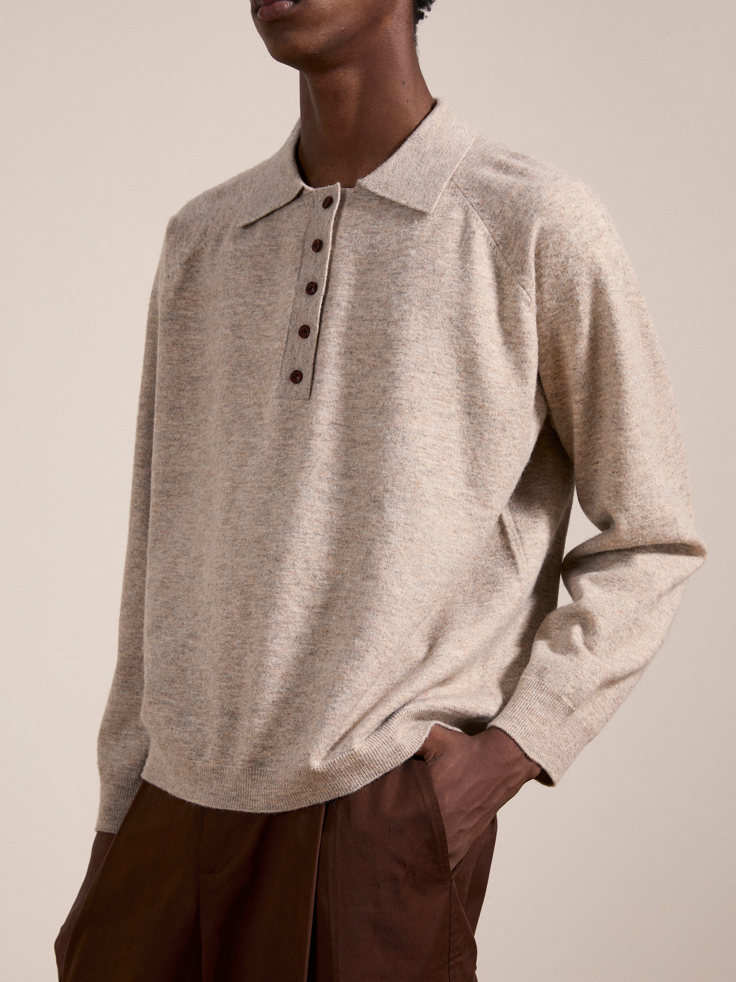 Hay Collared Knit Henley | Modern Menswear by yycbvcnbmmnbm
