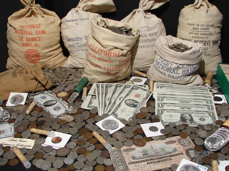 Old US Coins Estate sale Lot silver bills all over 50 years image 0