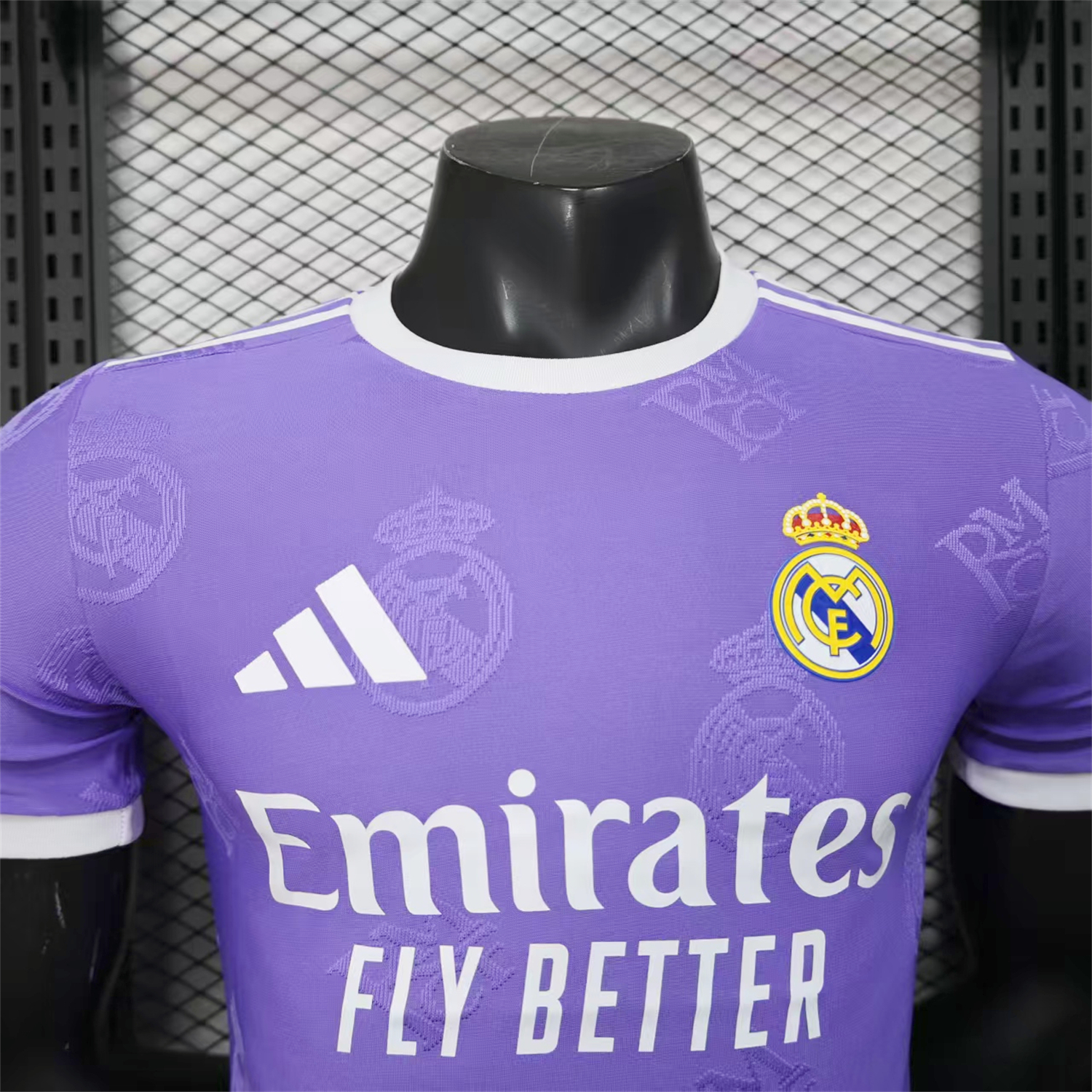 AlphaJersey-Real Madrid 25-26 Purple Team Logo Jacquard Special Jersey - Player Version
