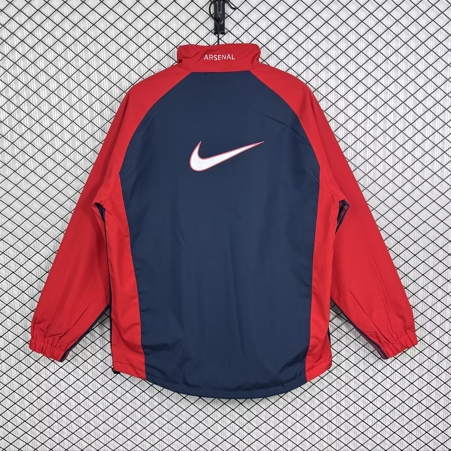 AlphaJersey-Retro Arsenal 1998-99 Home Windbreaker Jacket - Red And Dark Grey
