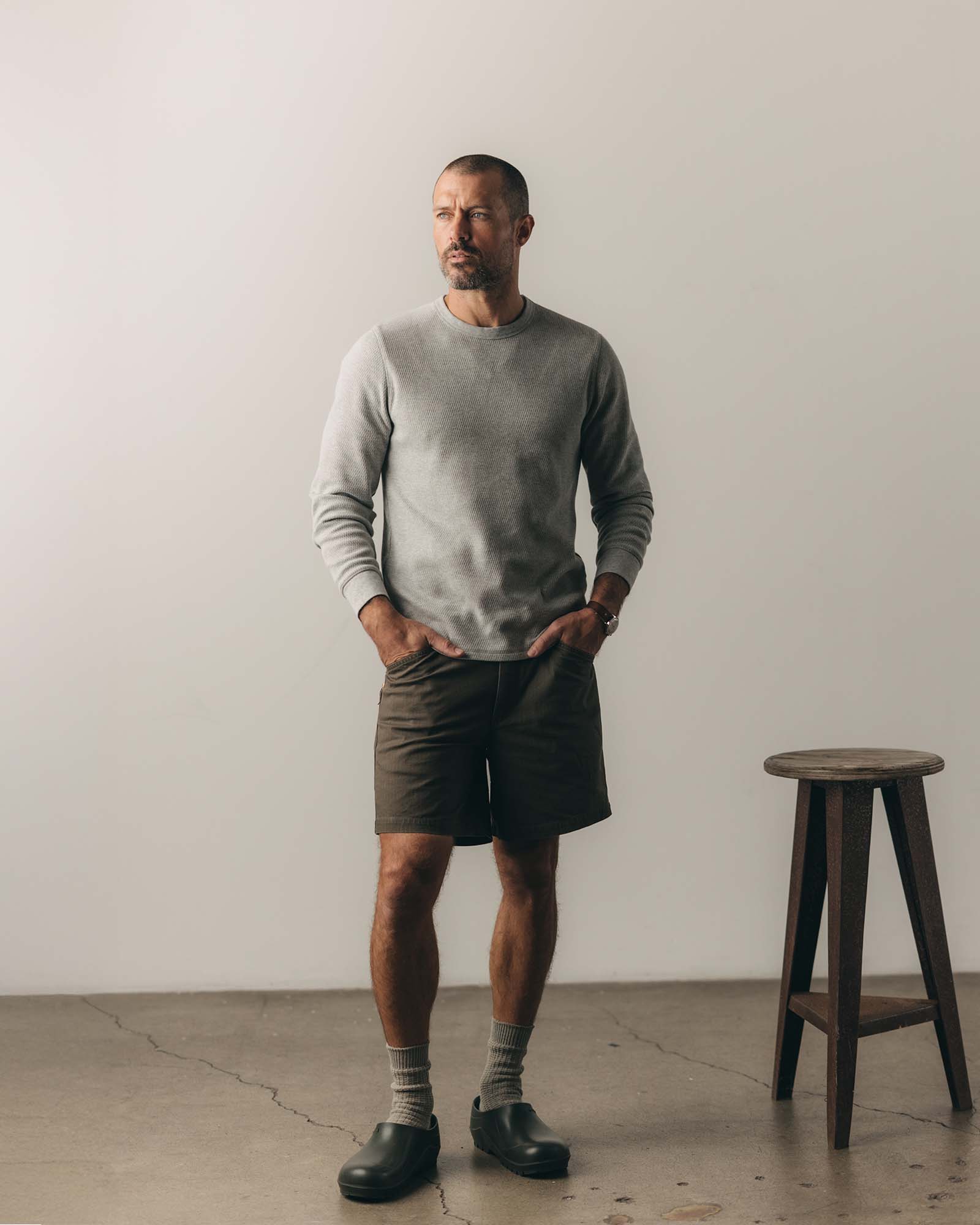 The Organic Cotton Crew in Heather Grey Waffle | Modern Menswear by yycbvcnbmmnbm