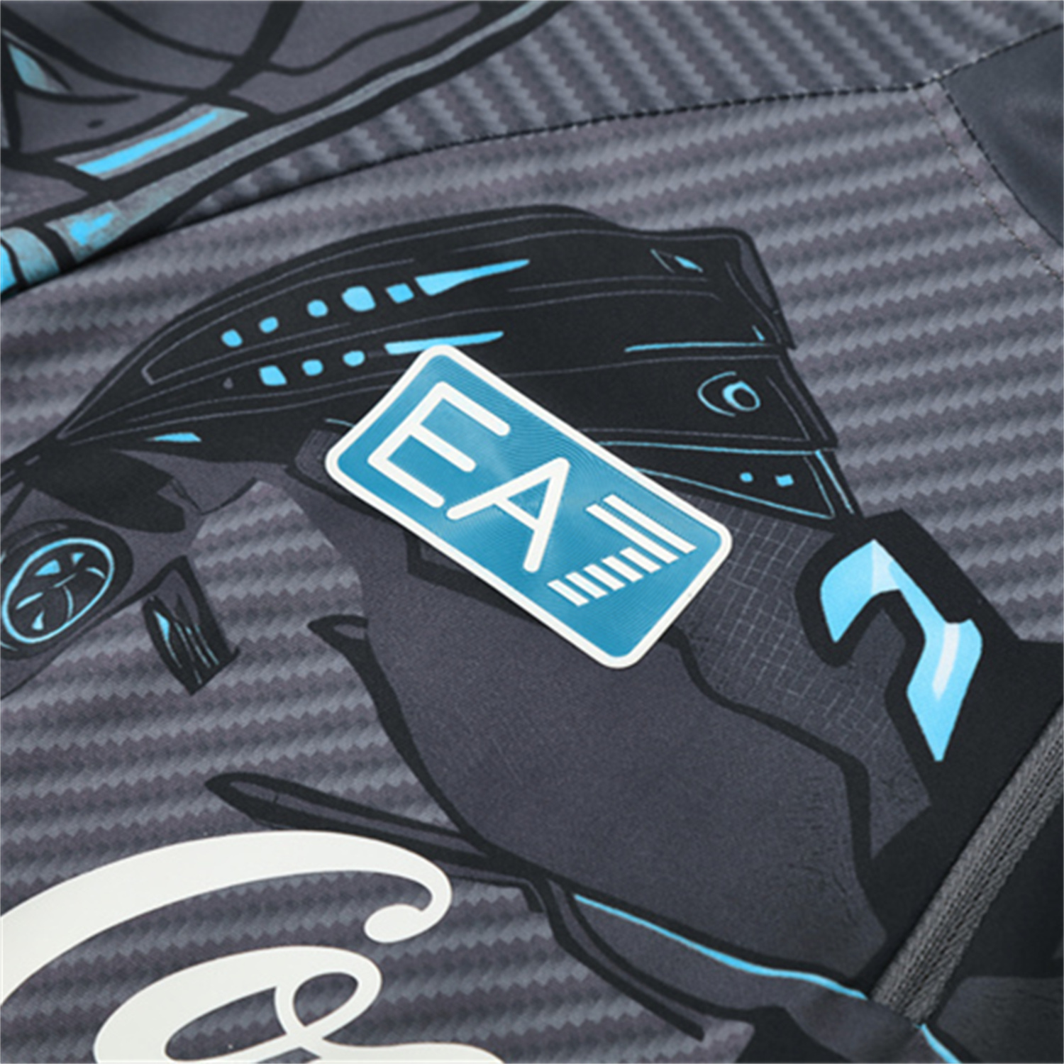 AlphaJersey-Napoli 25-26 Kids Long Sleeve Training Set - Gray Mecha Top & Black Pants