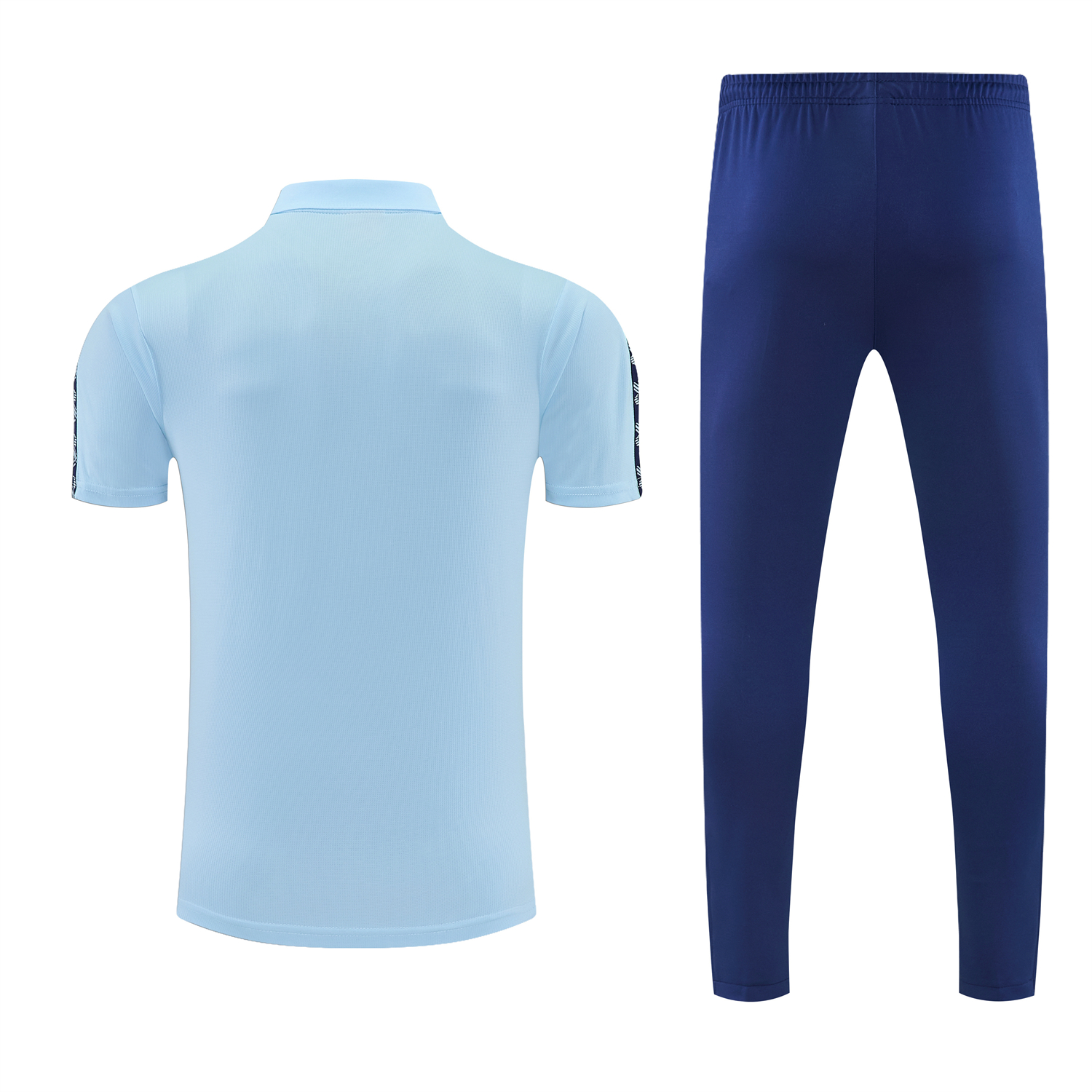 AlphaJersey-Manchester City 25-26 POLO Short-Sleeve Training Set - Light Blue Top and Dark Blue Pants