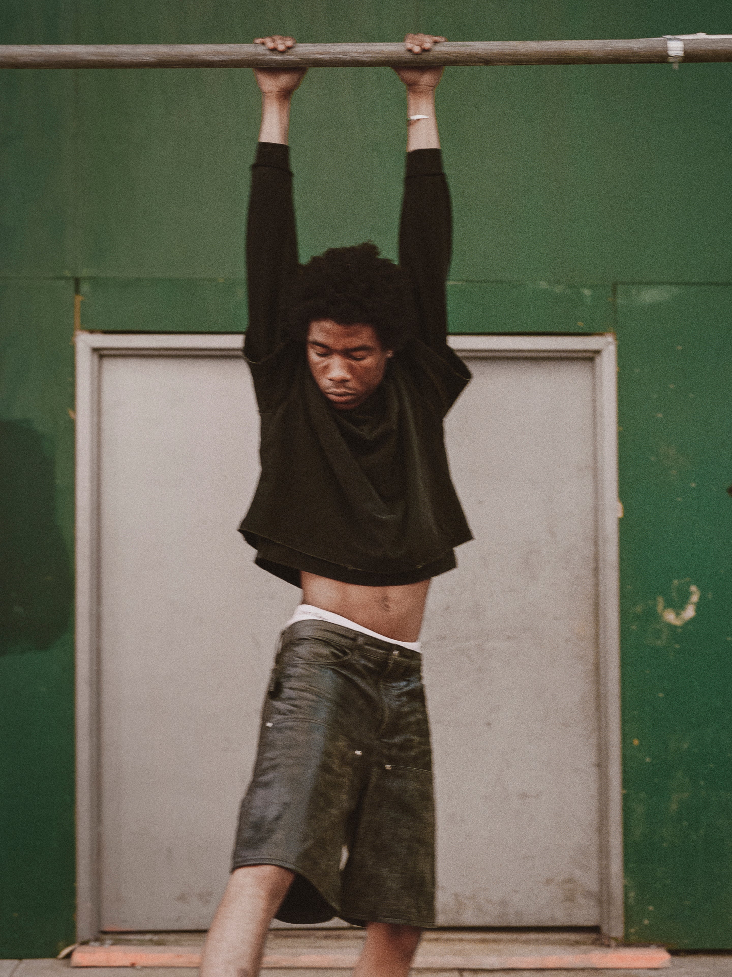 Distressed Genuine Leather Carpenter Shorts | Modern Menswear by yycbvcnbmmnbm