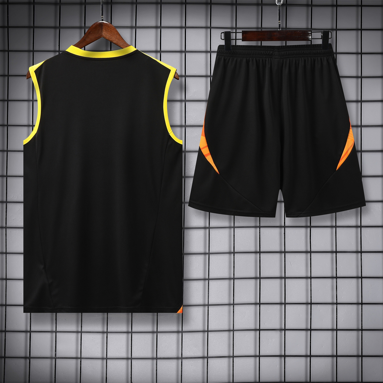 AlphaJersey-Atletico Mineiro 25-26 Vest Training Set - Black Vest With Black Shorts