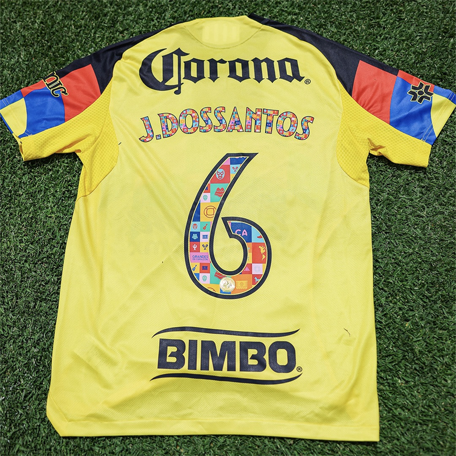 AlphaJersey-【El Día de Muertos Font】Club América 25-26 Home Yellow Jersey - Player Version