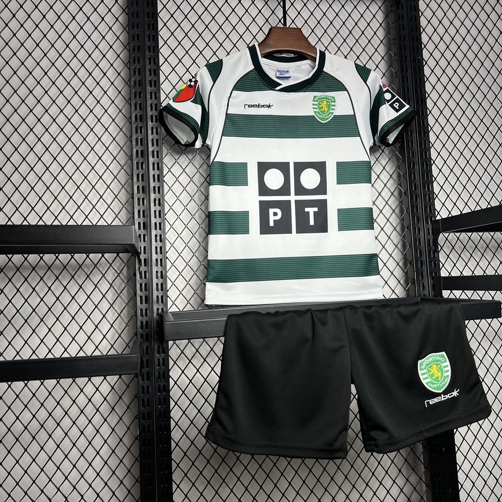 AlphaJersey-Retro Sporting CP 2001-03 Home Stadium Kids Kit