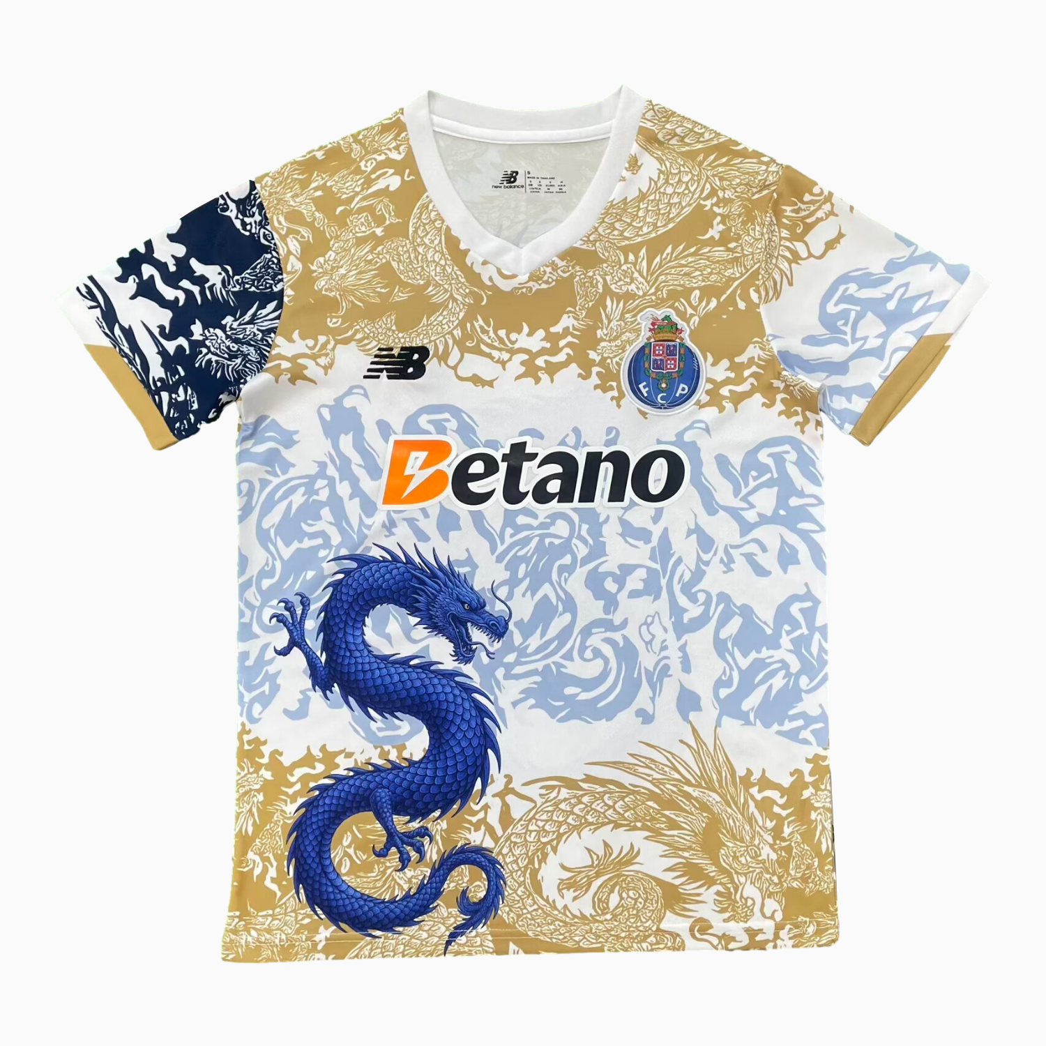 AlphaJersey-Porto 25-26 Blue Dragon Yellow And White Jersey - Fans Version