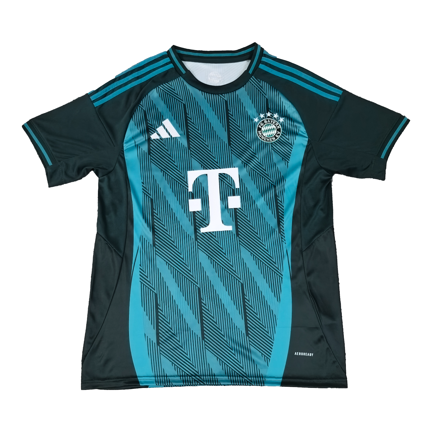 AlphaJersey-Bayern Munich 25-26 Deep Green Blue Lines Special Edition Jersey - Fans Version