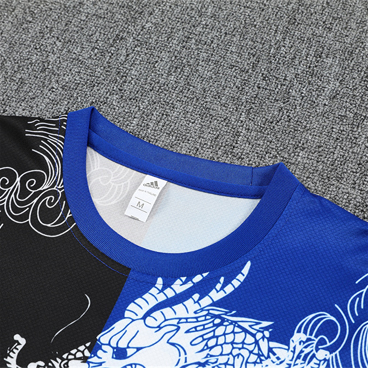AlphaJersey-Real Madrid 25-26 Short-Sleeve Training Set - Blue Black Dragon Top & Black Shorts