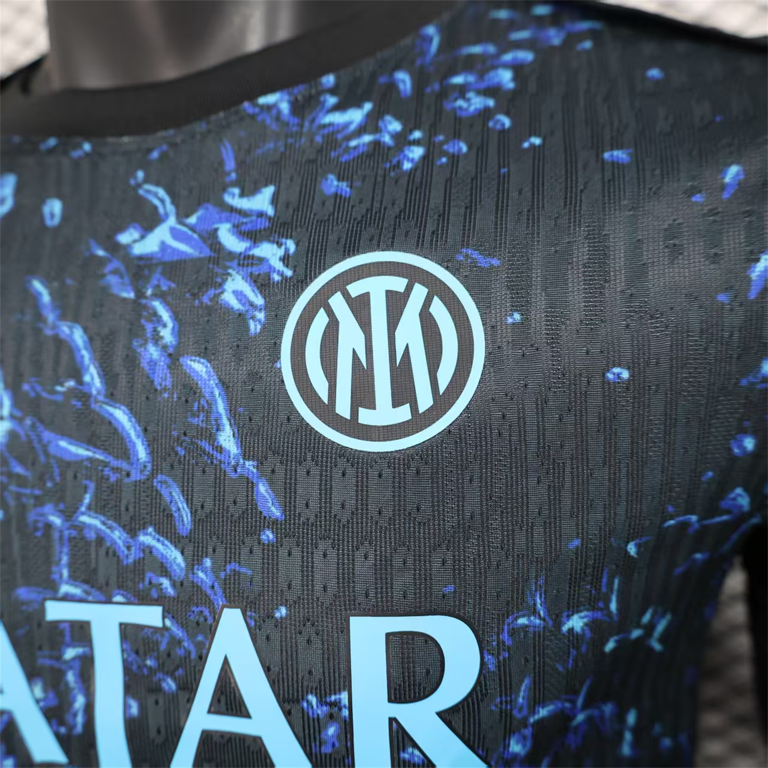 AlphaJersey-Inter Milan 25-26 Pre-Match Training Jersey Black Blue - Player Version