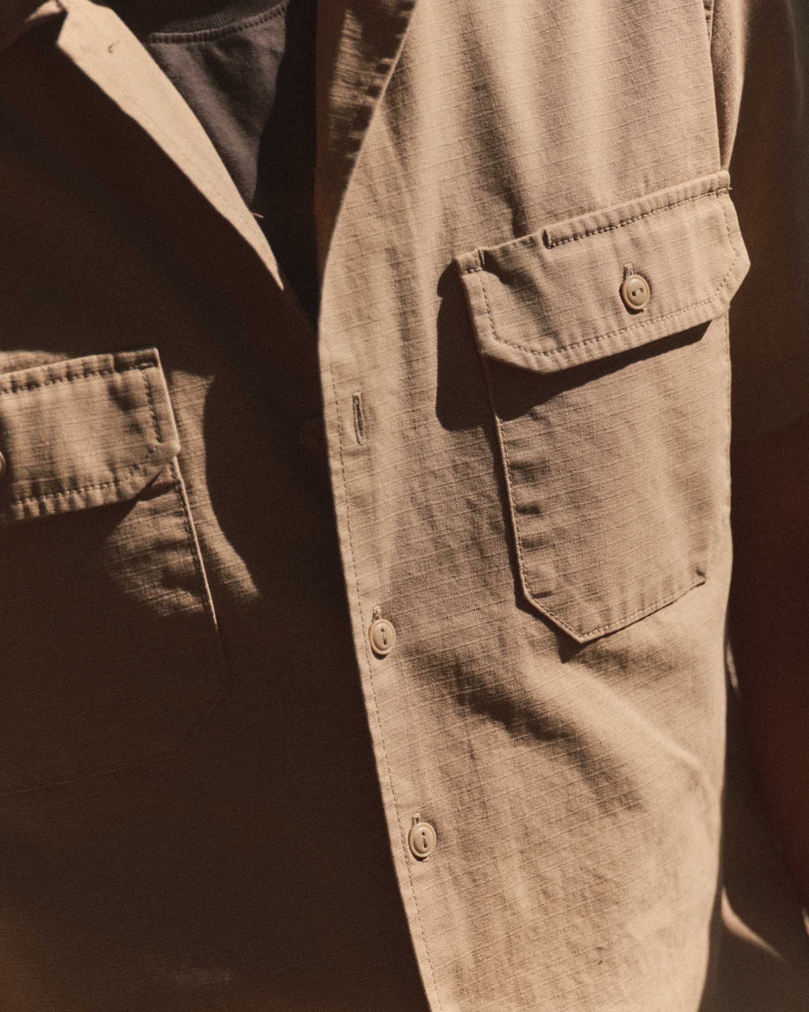 The Short Sleeve Mechanic Shirt in Khaki Ripstop | Modern Menswear by yycbvcnbmmnbm