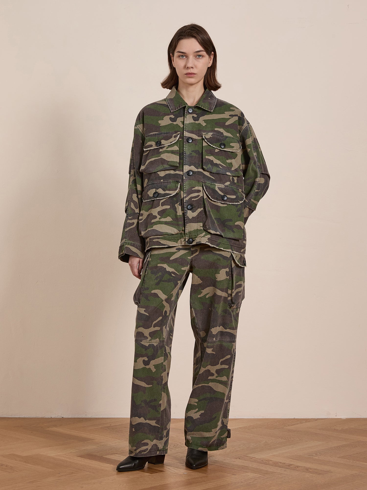 Camouflage Twill Utility Cargo Pants | Modern Menswear by yycbvcnbmmnbm