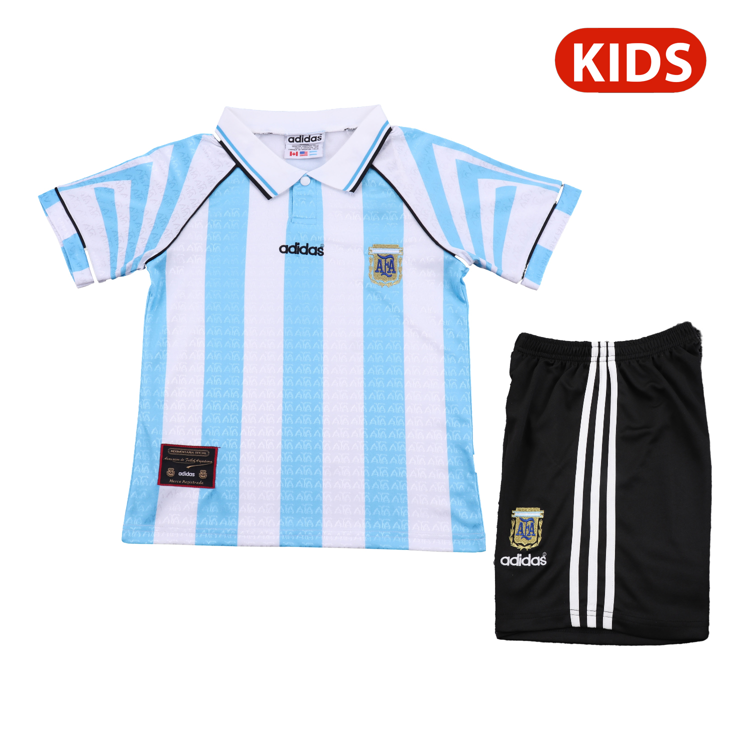 AlphaJersey-Retro Argentina 1996-97 Home Kids Kit