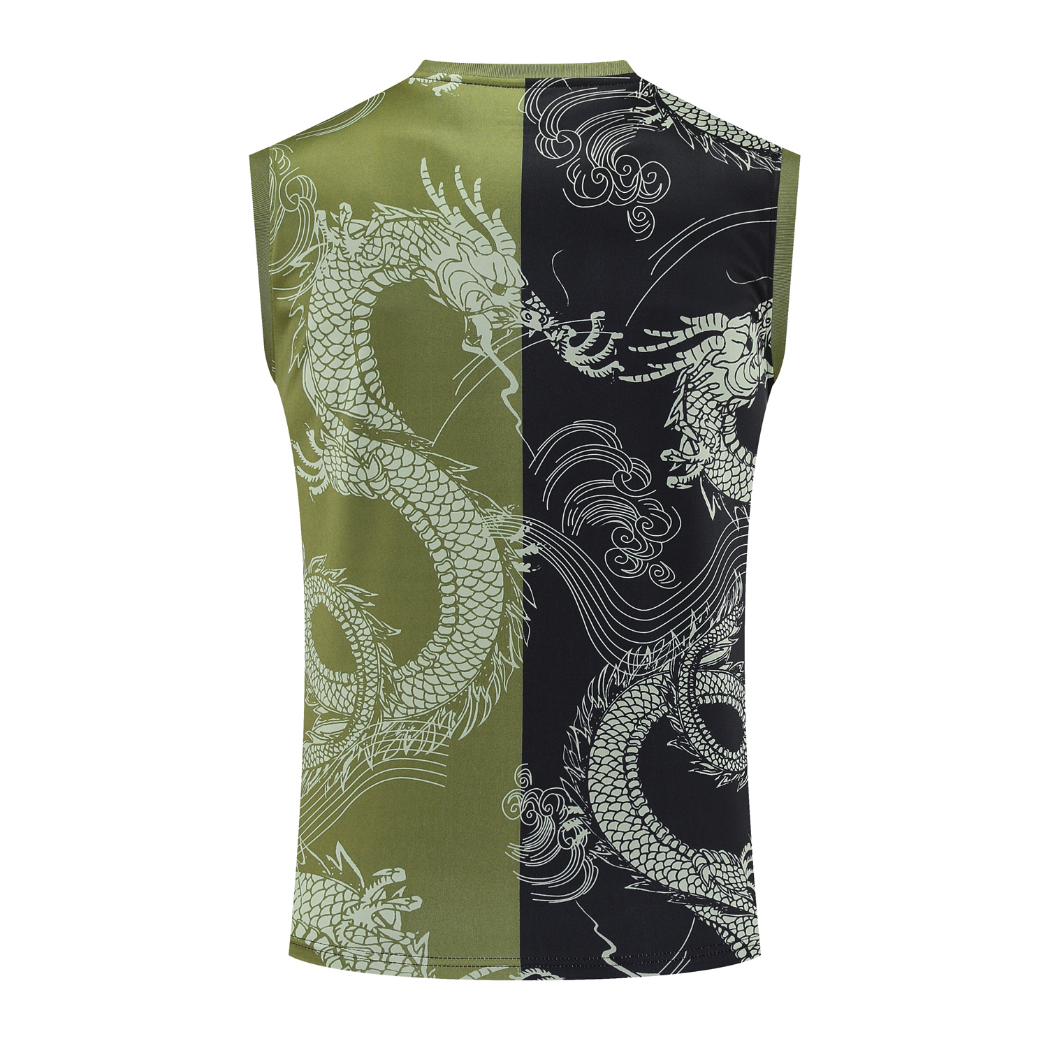 AlphaJersey-Real Madrid 25-26 Vest Training Set - Green-Black Dragon Vest & Black-White Shorts