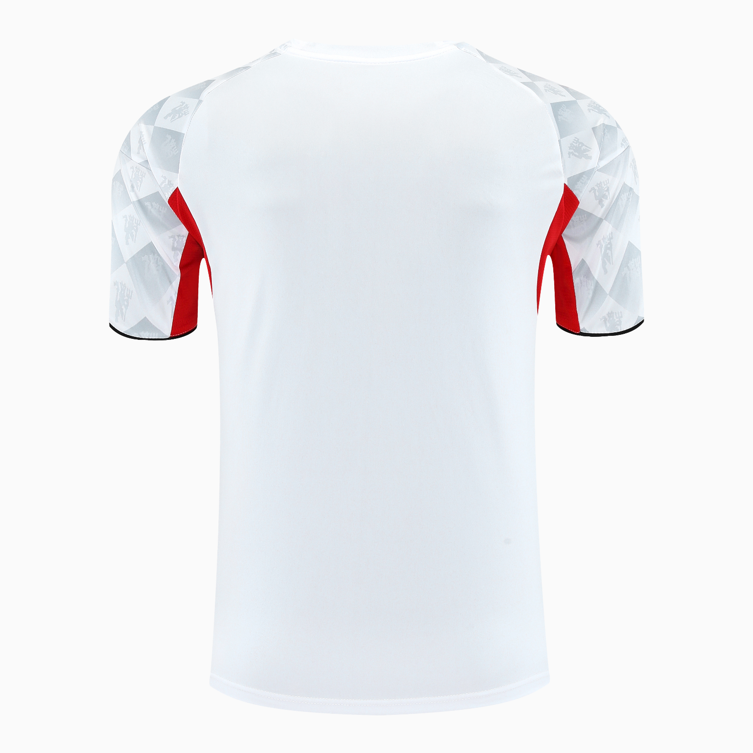 AlphaJersey-Manchester United 25-26 Short-Sleeve Training Set - Red Edge White Top & Black Shorts