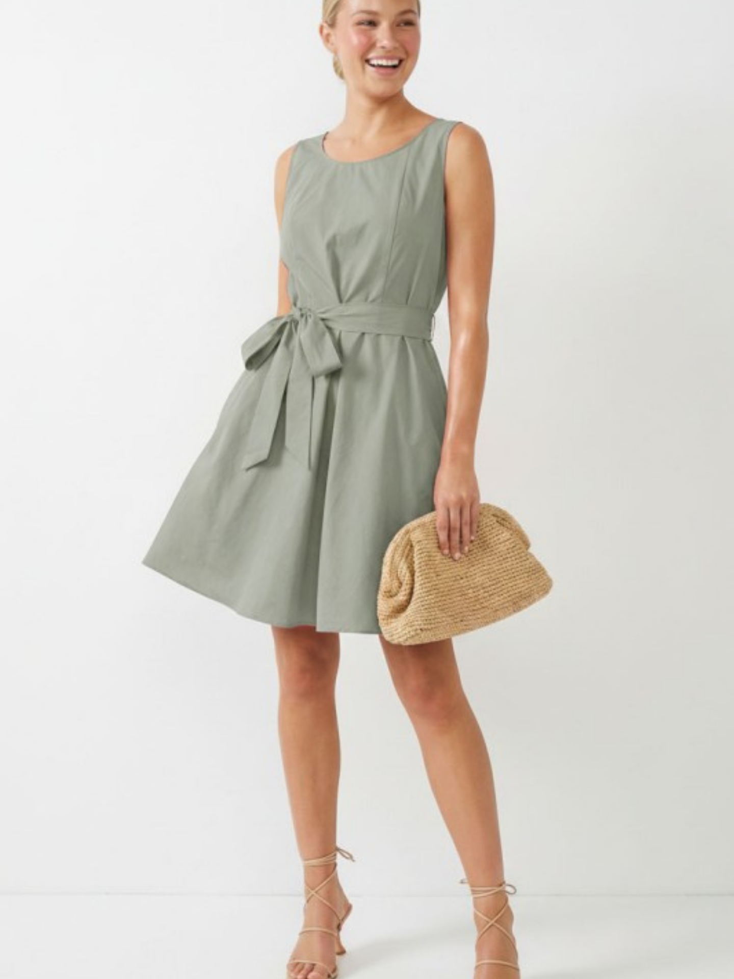 Belted Sleeveless A-Line Mini Dress | Elegant Women's Fashion by coolavocek