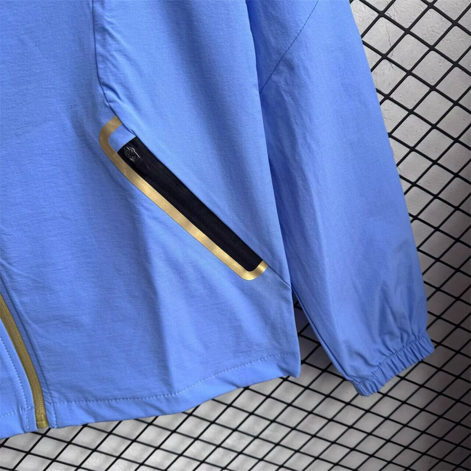 AlphaJersey-Argentina 2026 Windbreaker Training Set - Blue Top and Black Pants