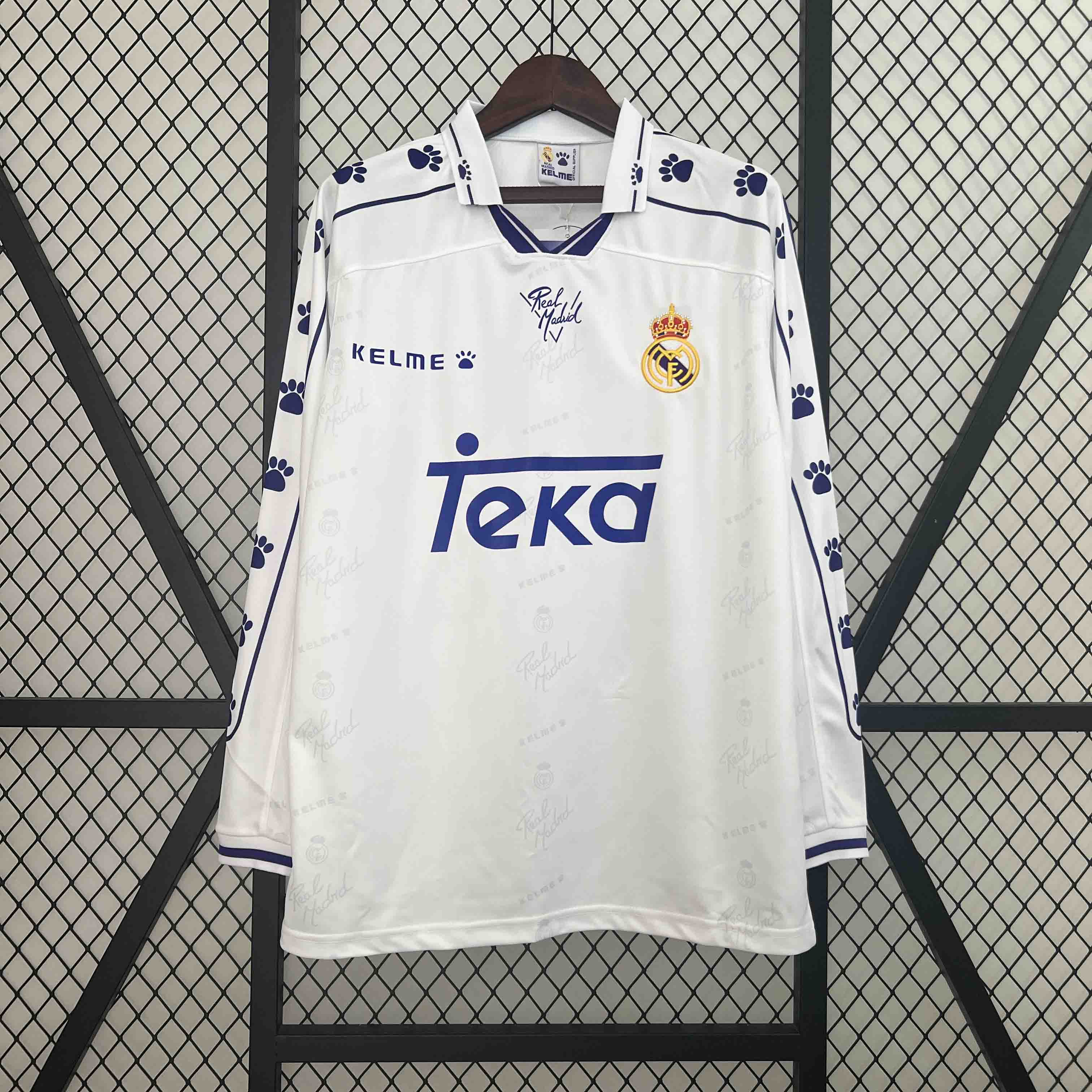 AlphaJersey-Retro Real Madrid 1994-96 Home Long Sleeve Jersey
