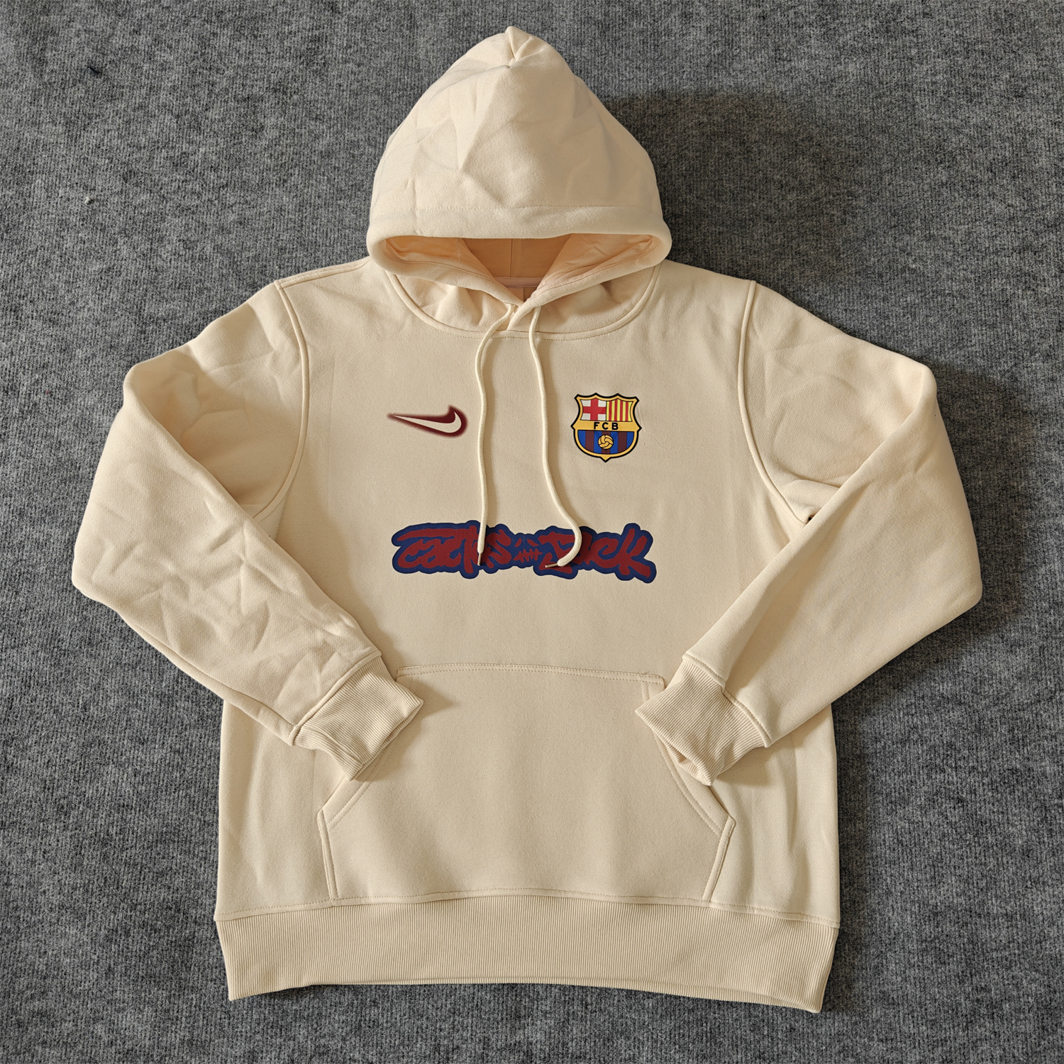 AJ-AlphaJersey-Barcelona x Travis Scott Team Logo On Both Sides Unisex Pullover Hoodie