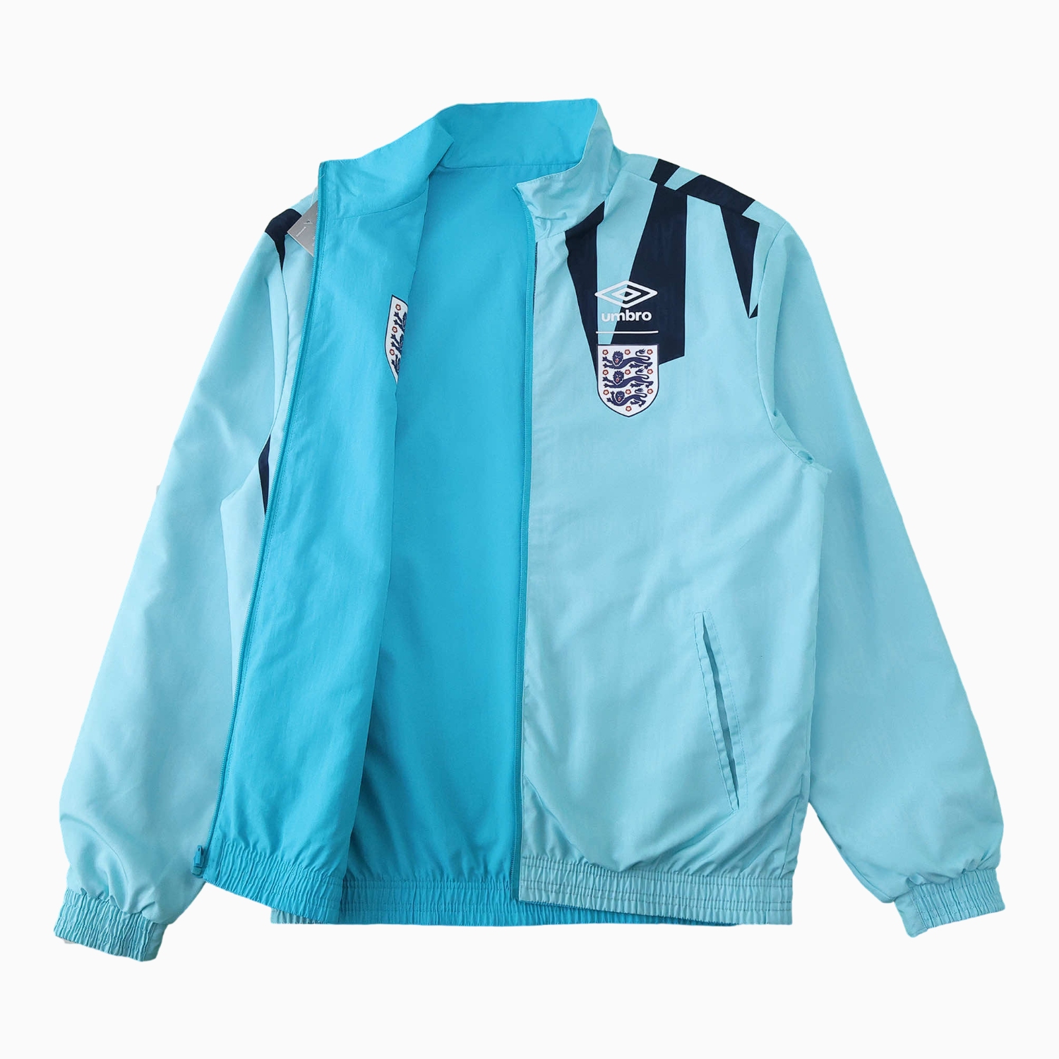 AlphaJersey-Retro England 1992 Double Sided Reversible Windbreaker - Blue & Green