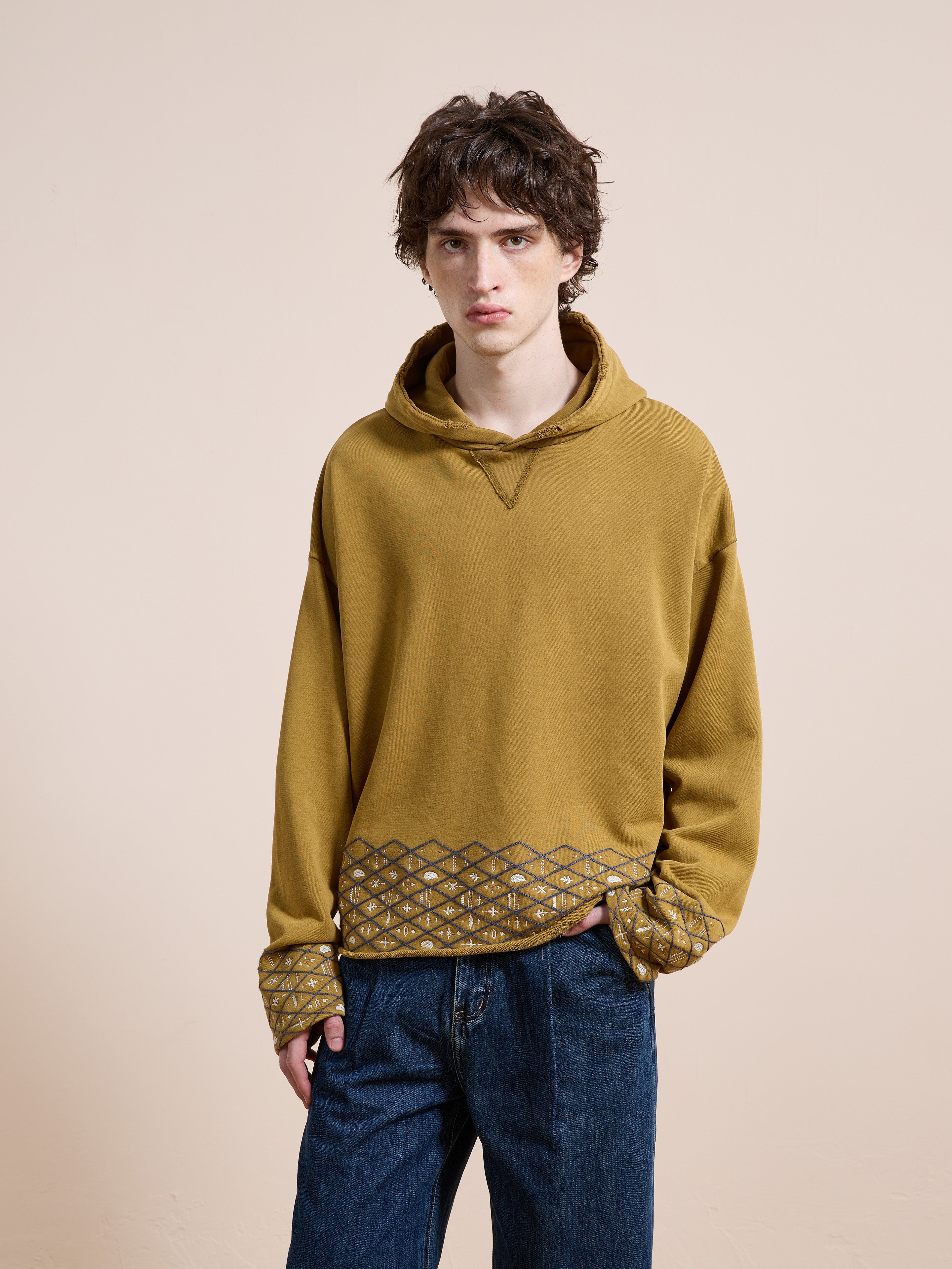 Embroidered Border Hoodie | Modern Menswear by yycbvcnbmmnbm