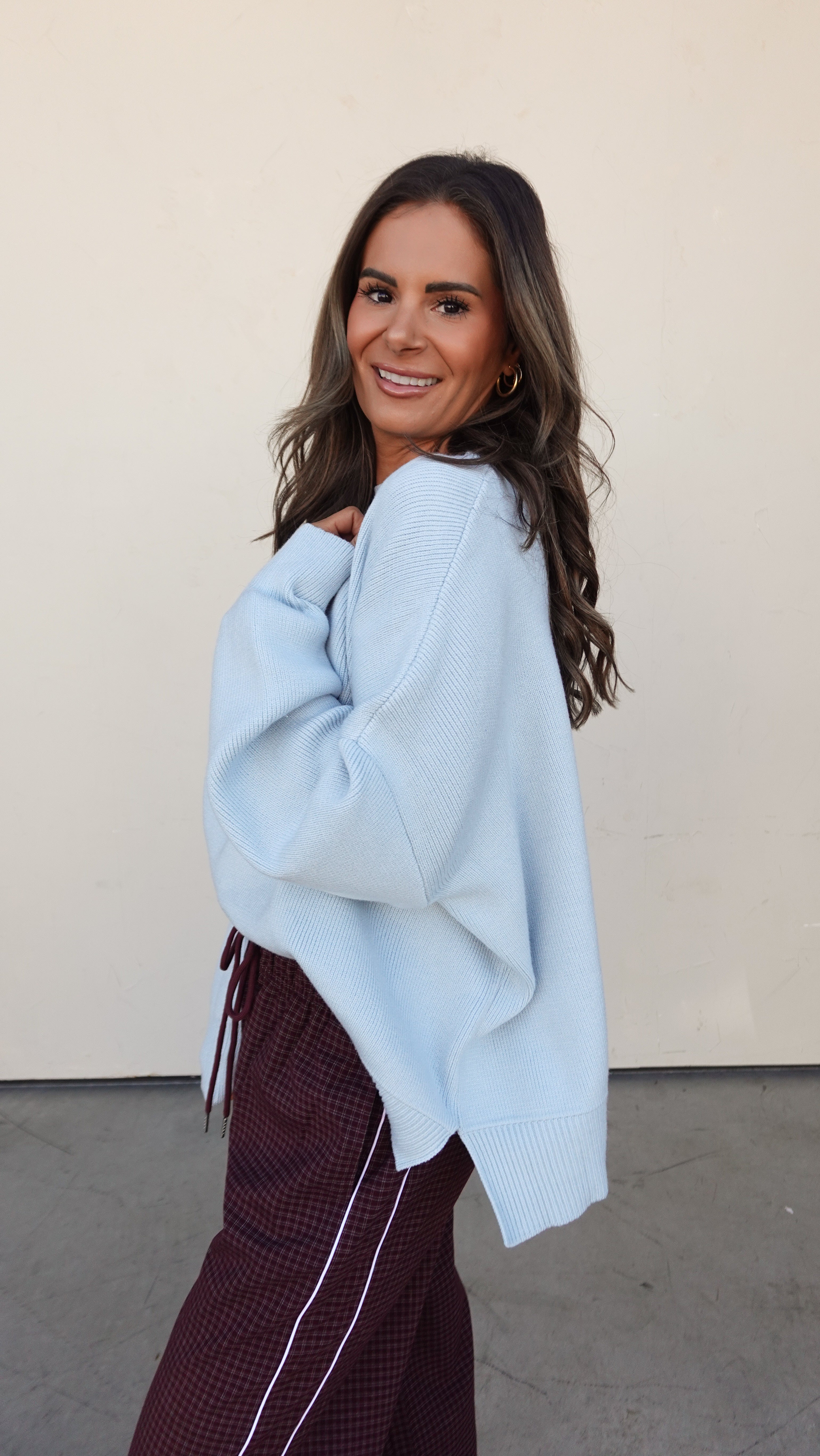 Baby Blue Slouchy Sweater | Elegant Women's Fashion by coolavocek