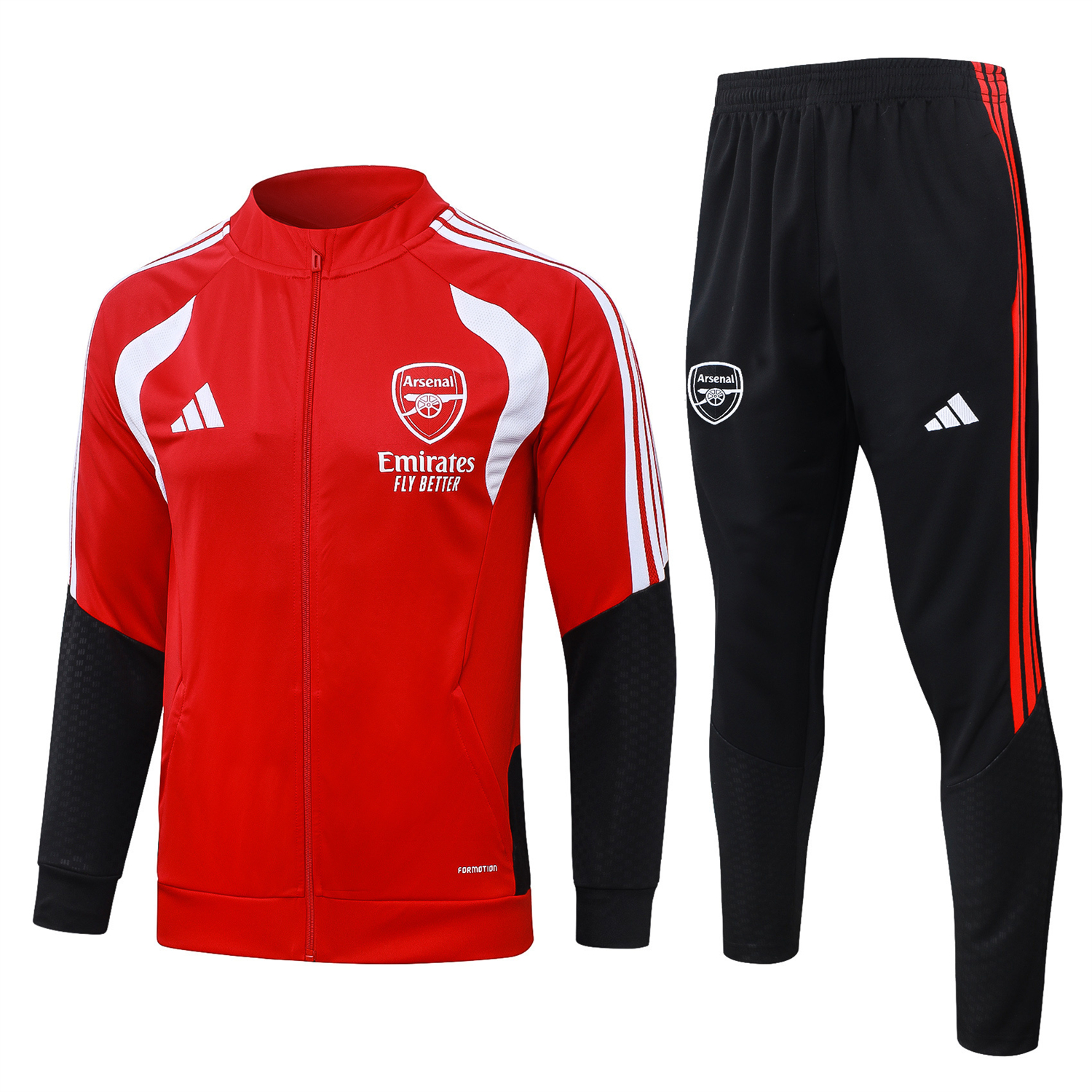 AJ-AlphaJersey-Arsenal 26-27 Jacket Training Tracksuit - Red Jackets & Black Pants