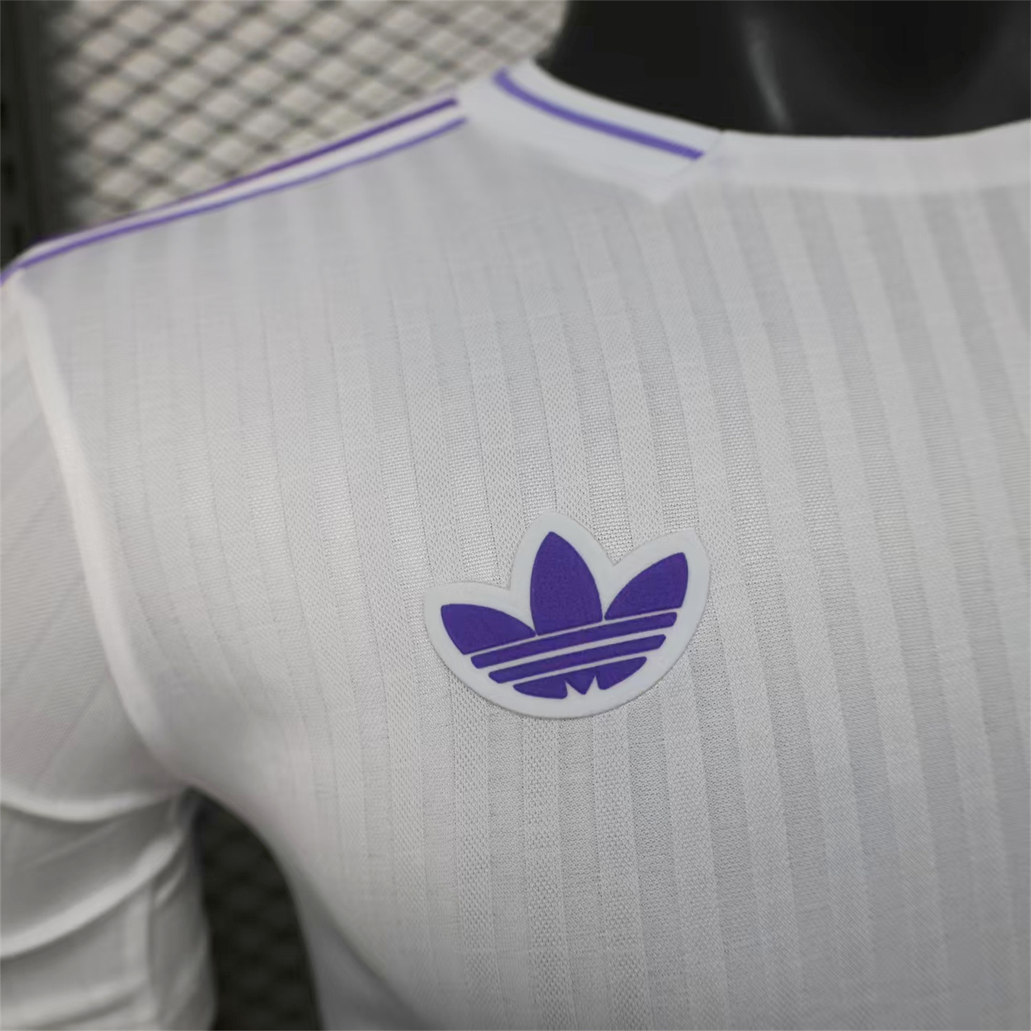 AlphaJersey-Real Madrid 25-26 Purple Logo White Jersey - Player Version