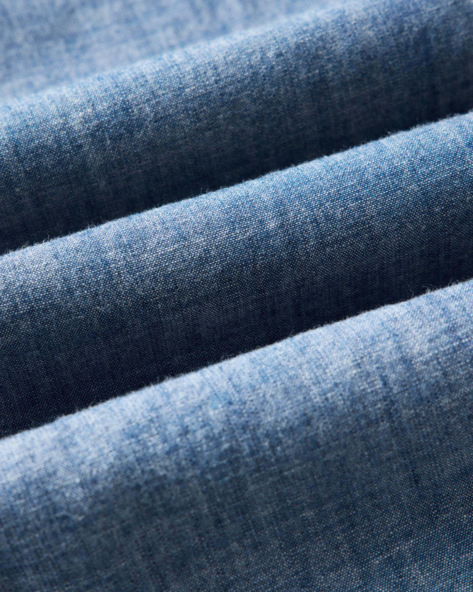 The Short Sleeve Crew Shirt in Washed Indigo Chambray | Modern Menswear by yycbvcnbmmnbm