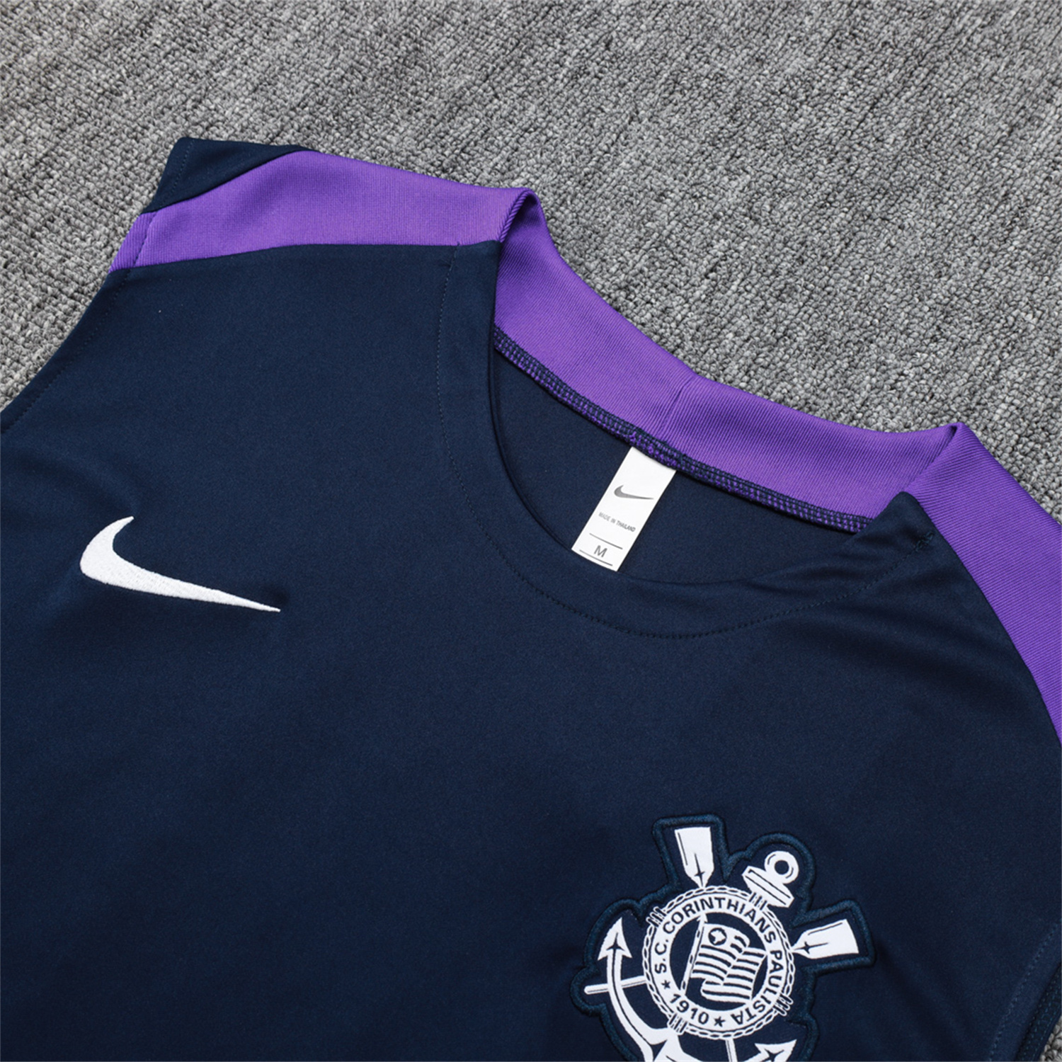 AlphaJersey-Corinthians 25-26 Vest Training Set - Deep Blue Black Vest and Shorts