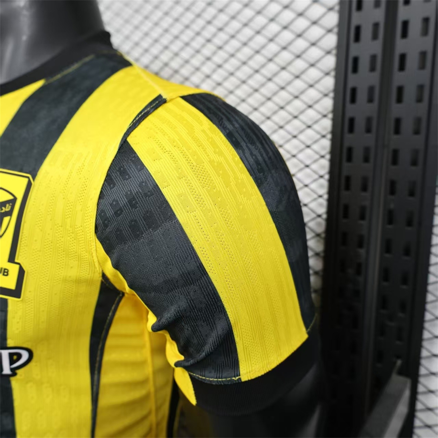 AlphaJersey-Al Ittihad Jeddah United 25-26 Home Yellow New Sponsors Jersey - Player Version